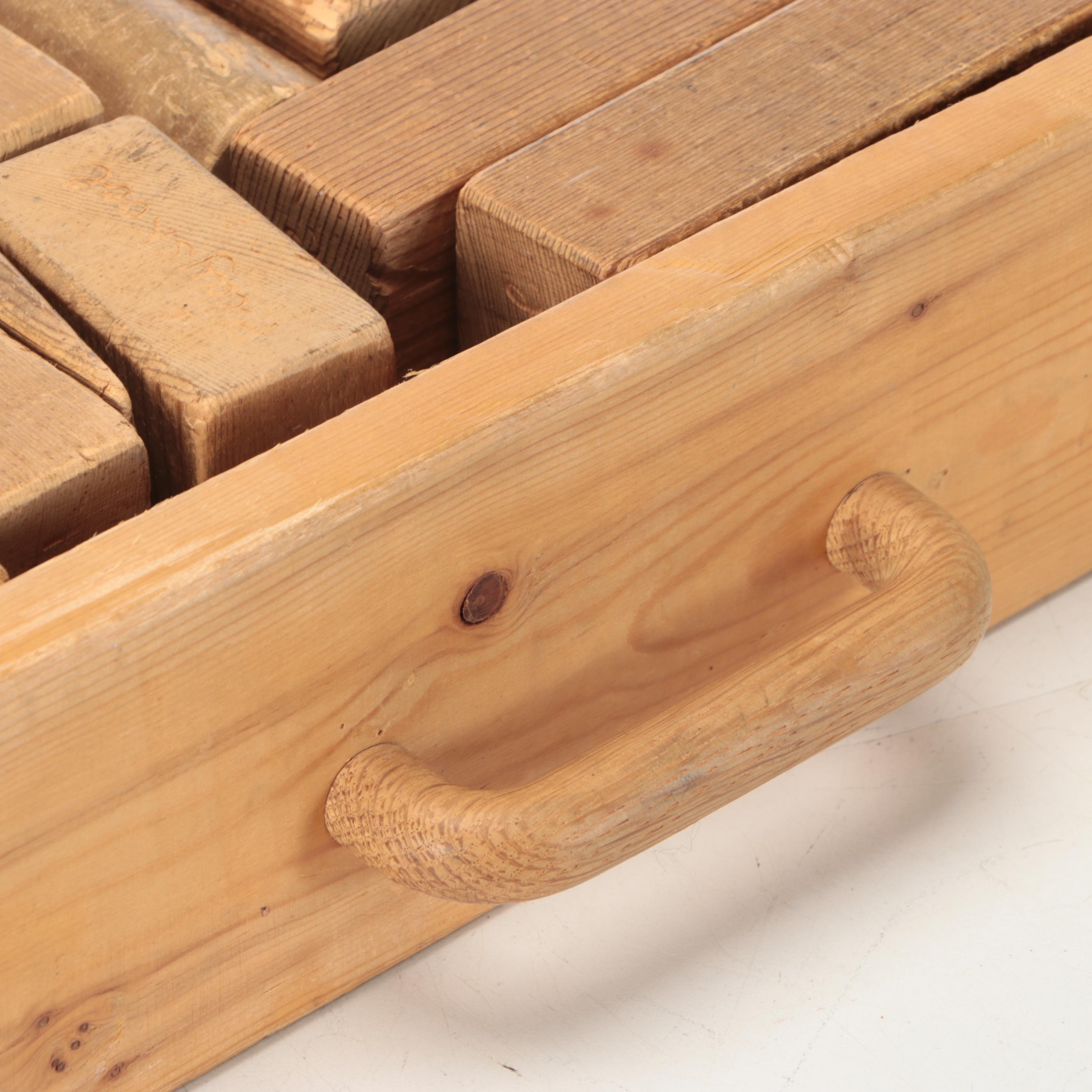 Oak Wood Children's Building Block Set in Drawer, and Maple Toy Truck