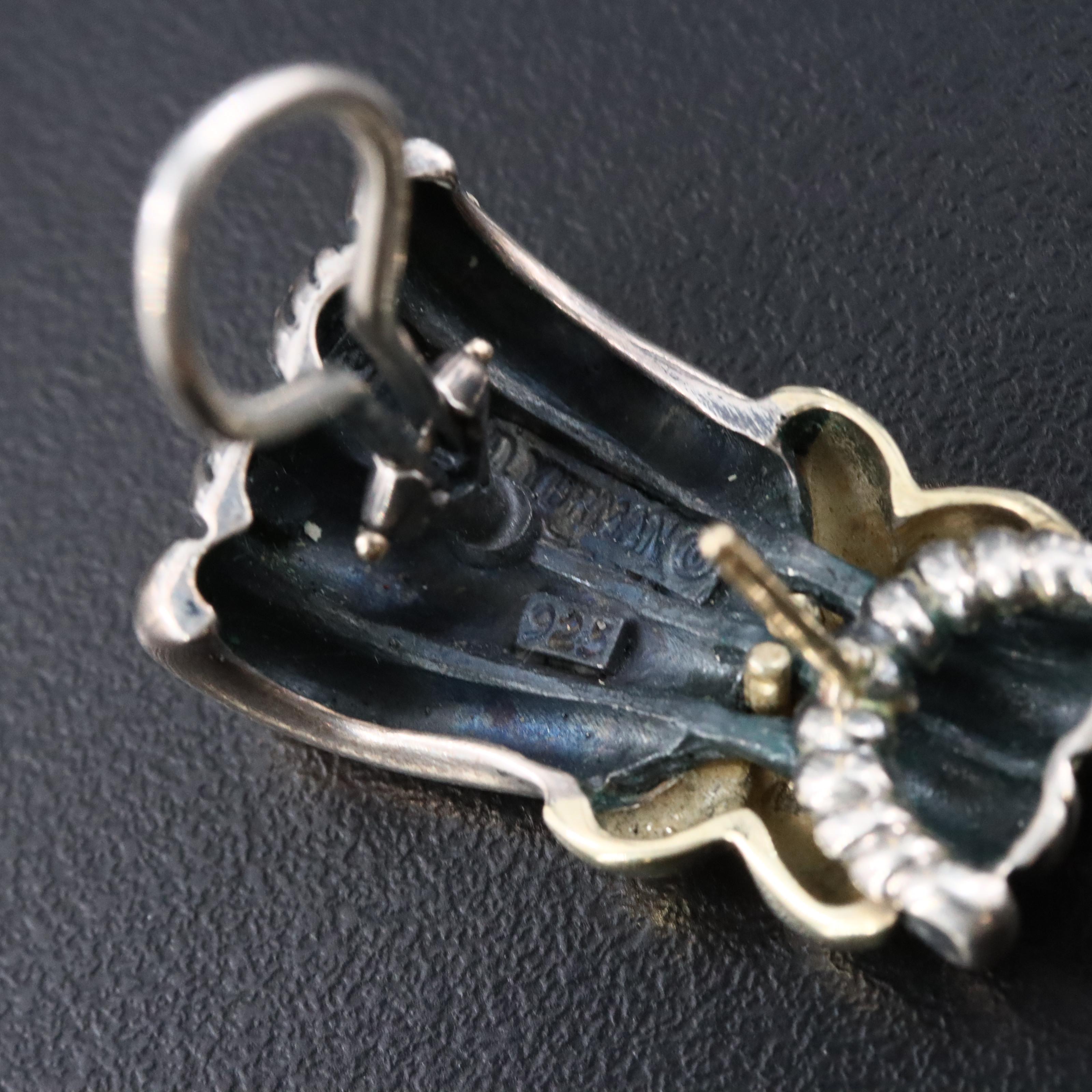 David Yurman Sterling Cable X Earrings with 14K Accents