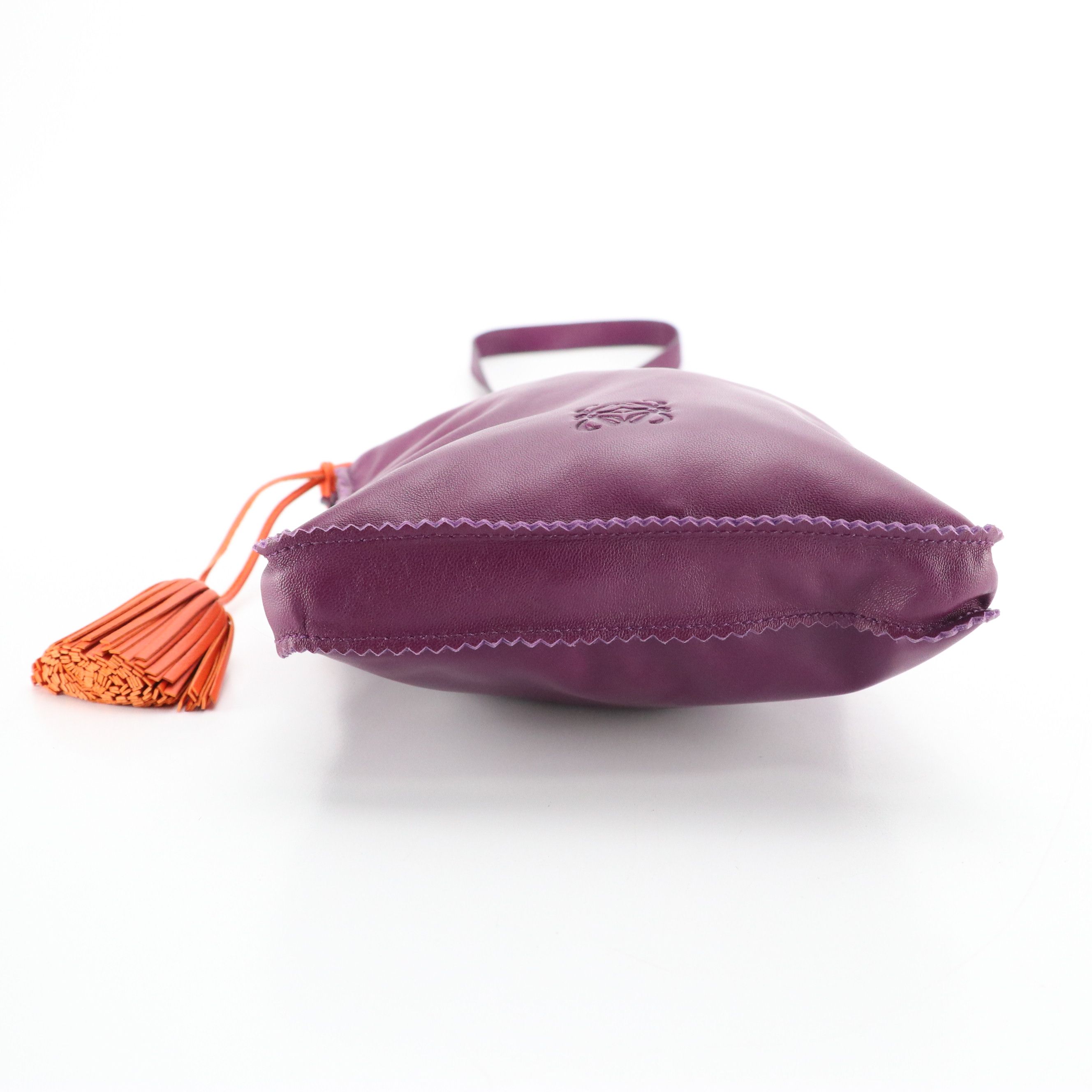 Loewe Purple Lambskin Leather Anagram Embossed Crossbody Bag
