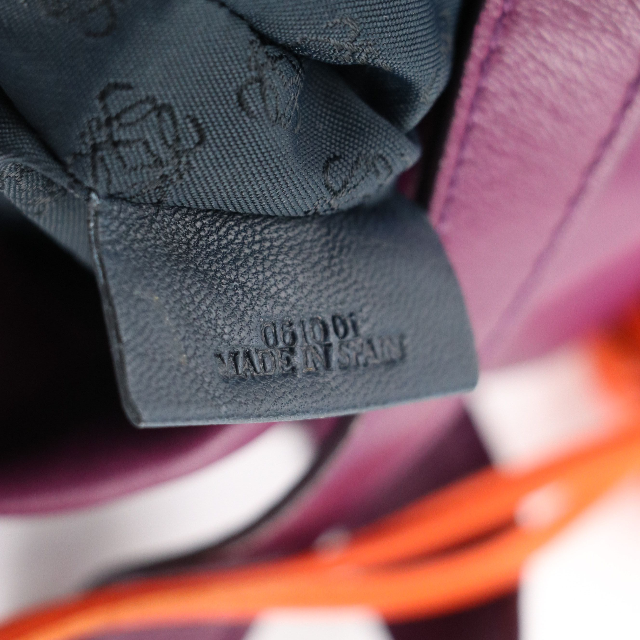 Loewe Purple Lambskin Leather Anagram Embossed Crossbody Bag