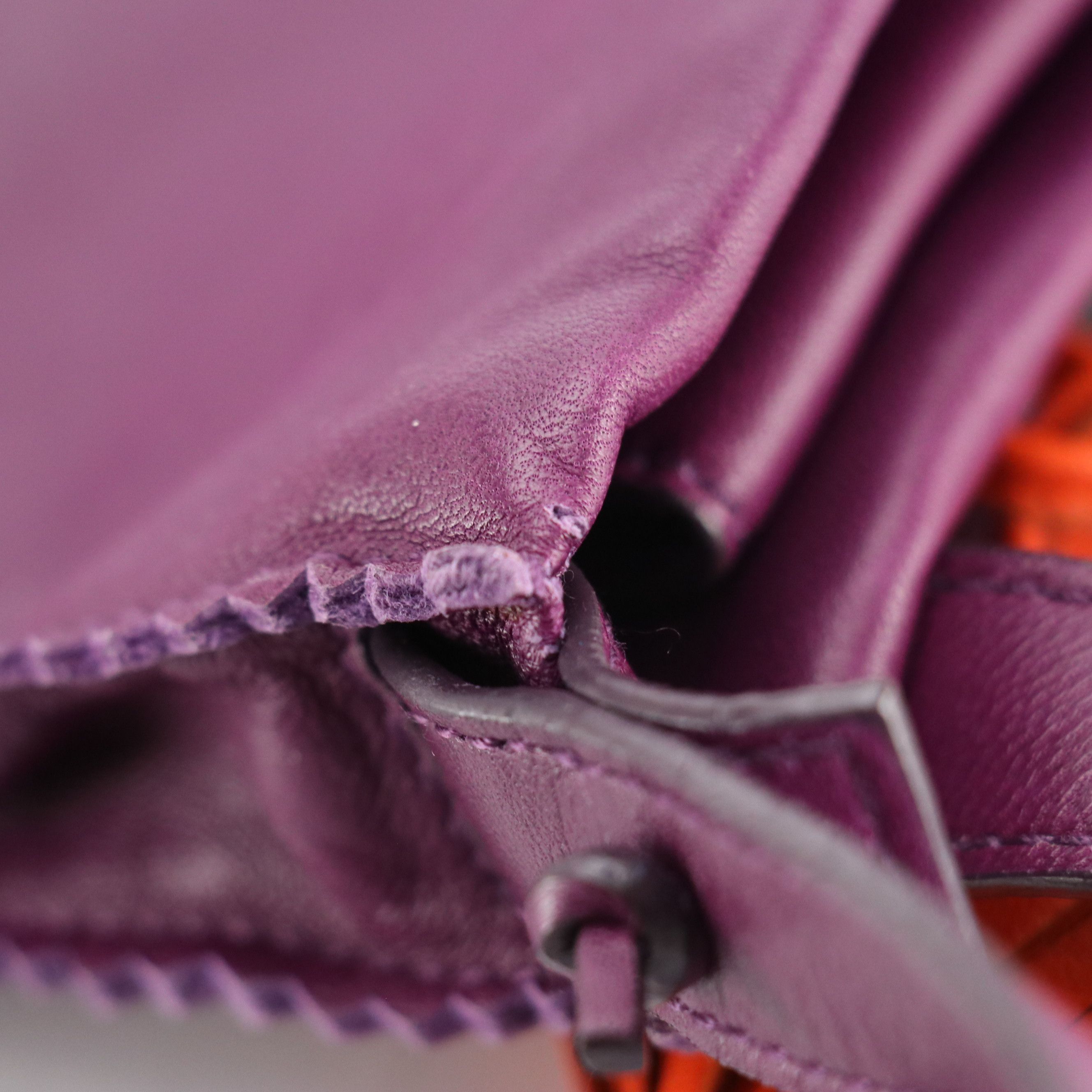 Loewe Purple Lambskin Leather Anagram Embossed Crossbody Bag