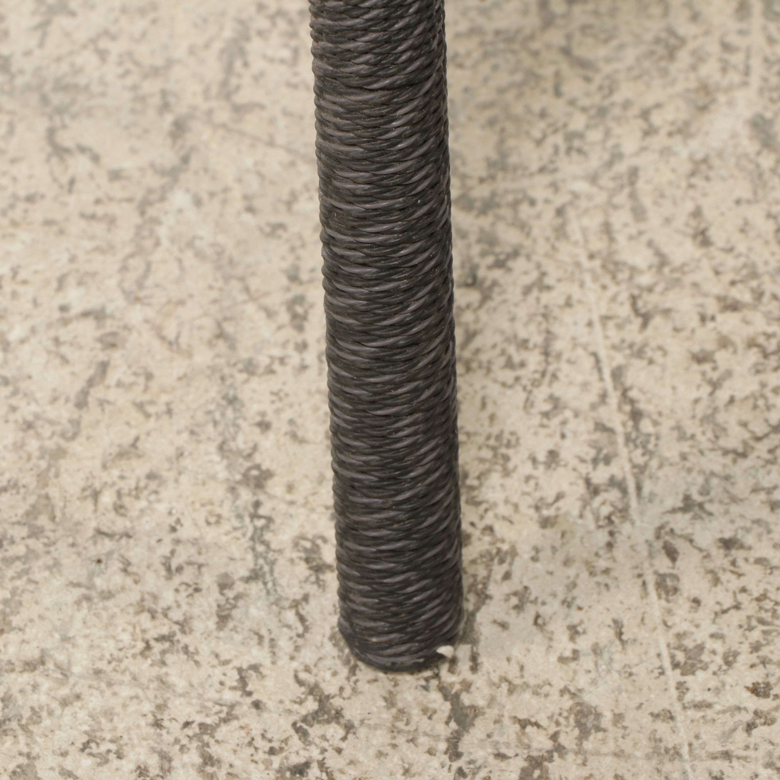 Pair of PE Rattan Wicker Armchairs with Black Stained Wood Accent Table