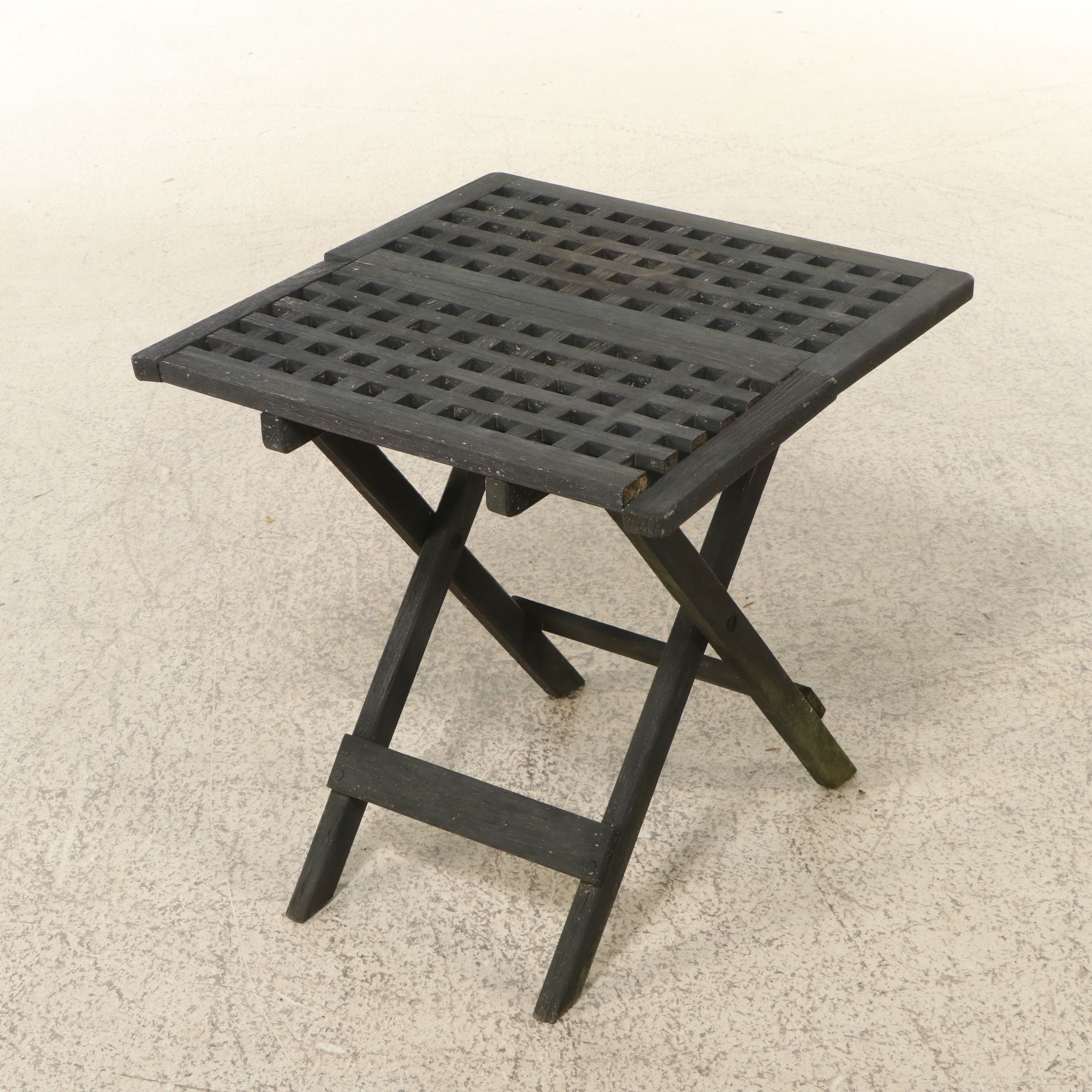 Pair of PE Rattan Wicker Armchairs with Black Stained Wood Accent Table