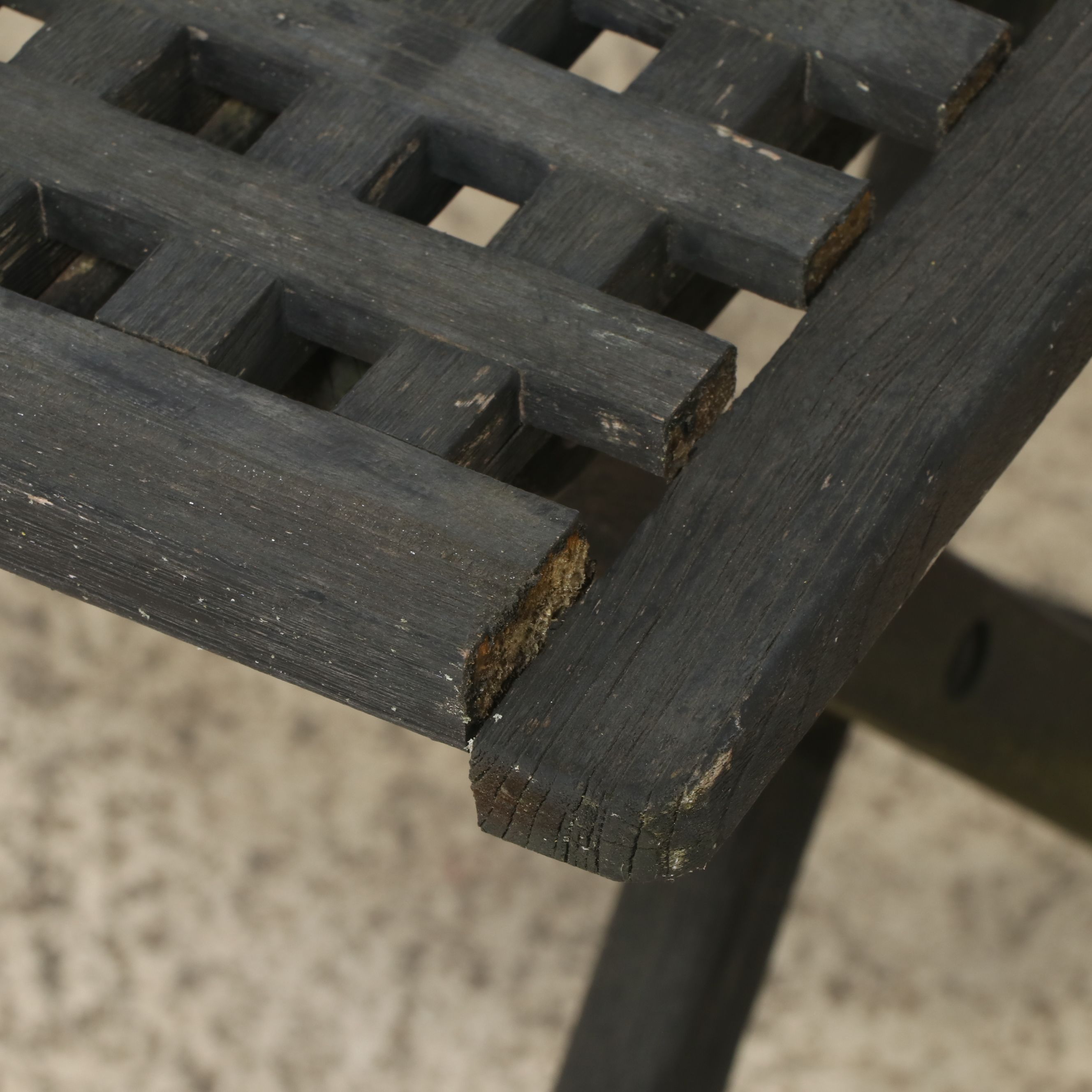 Pair of PE Rattan Wicker Armchairs with Black Stained Wood Accent Table