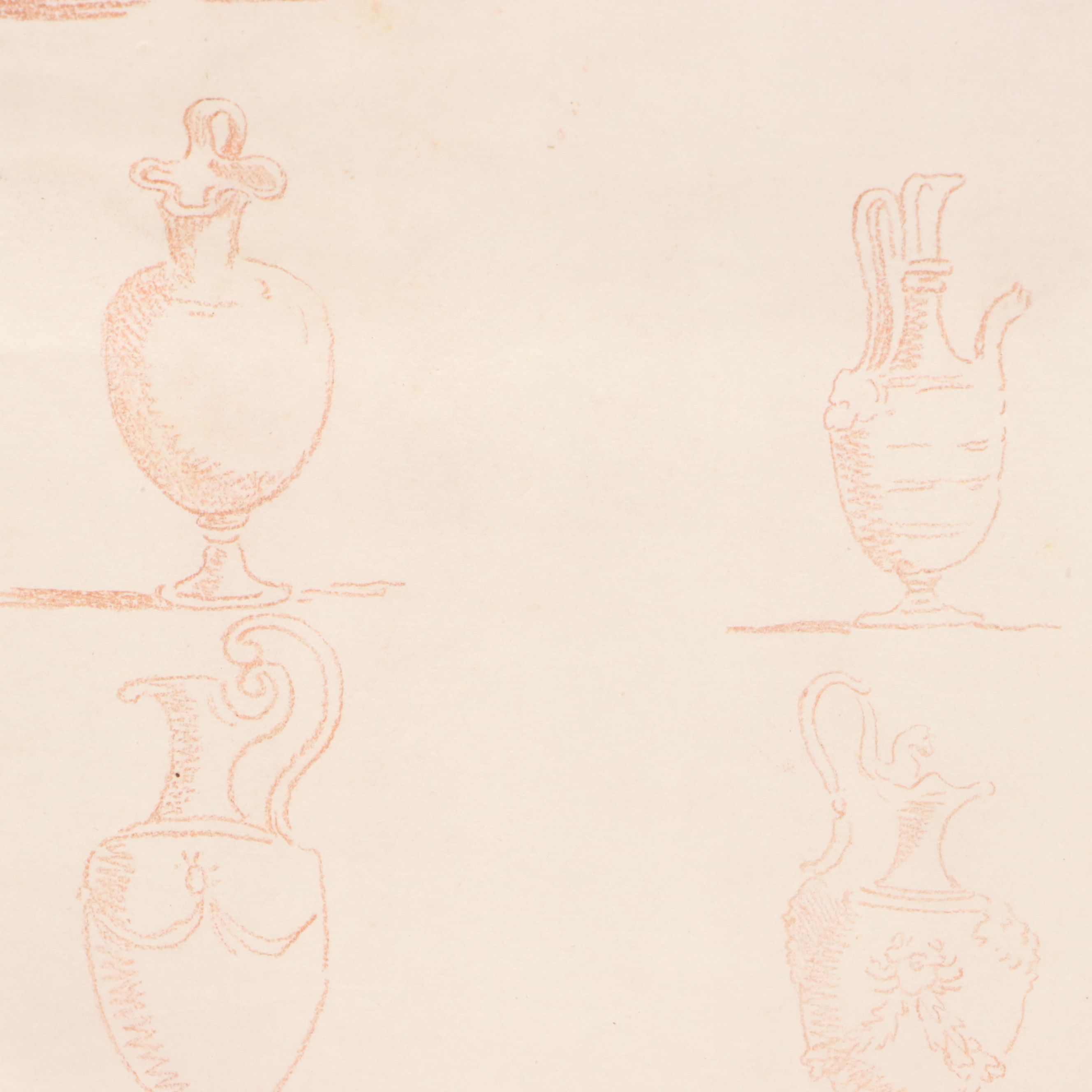 Portfolio of Drawings of Classical Figures, Ornamental Objects and More