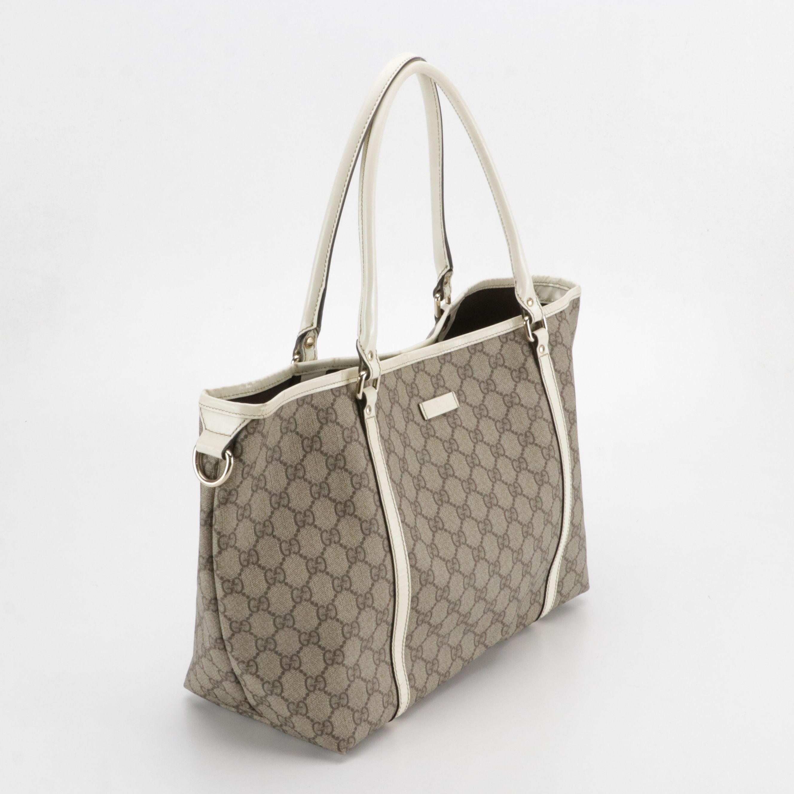 Gucci GG Supreme Canvas and Patent Leather Tote Bag