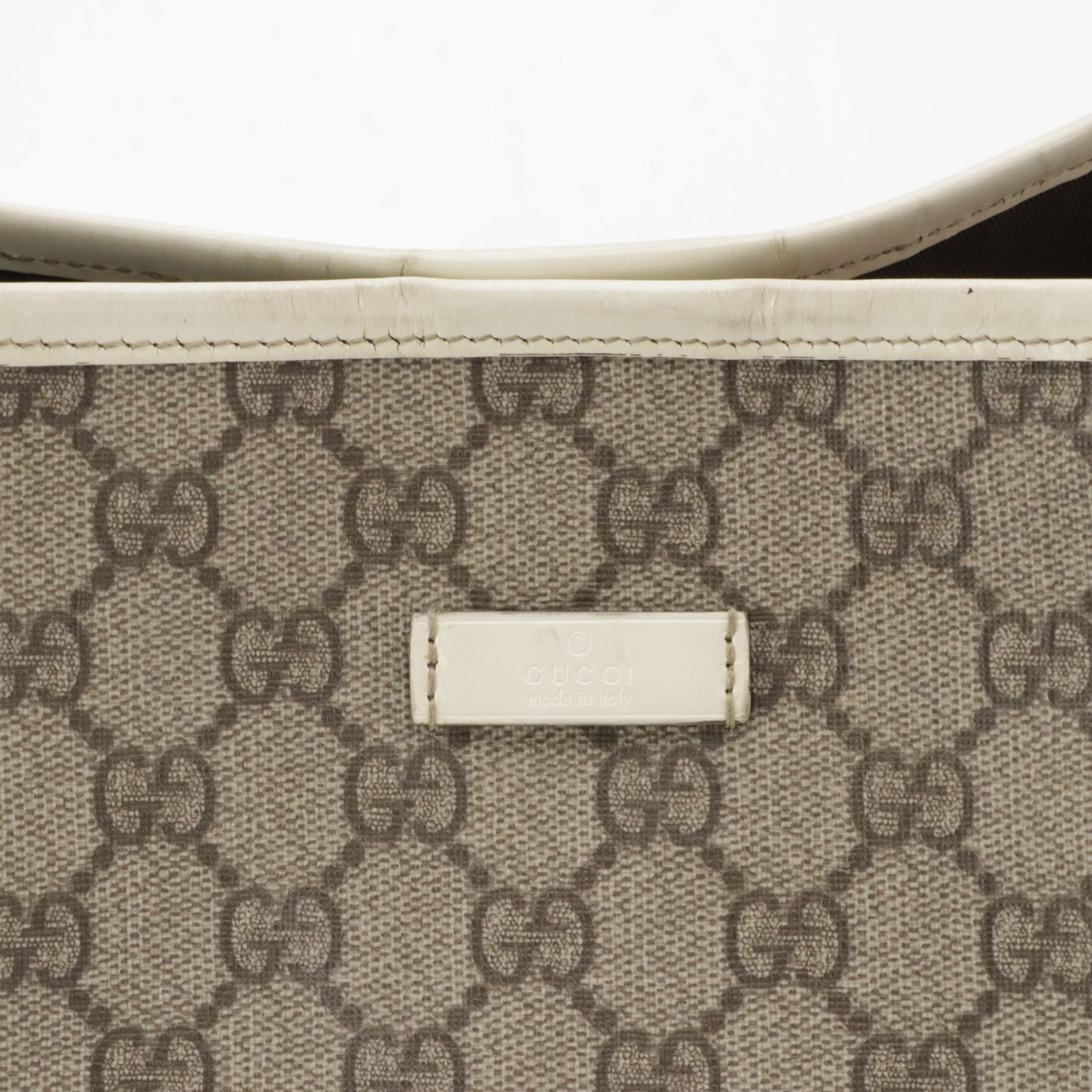 Gucci GG Supreme Canvas and Patent Leather Tote Bag