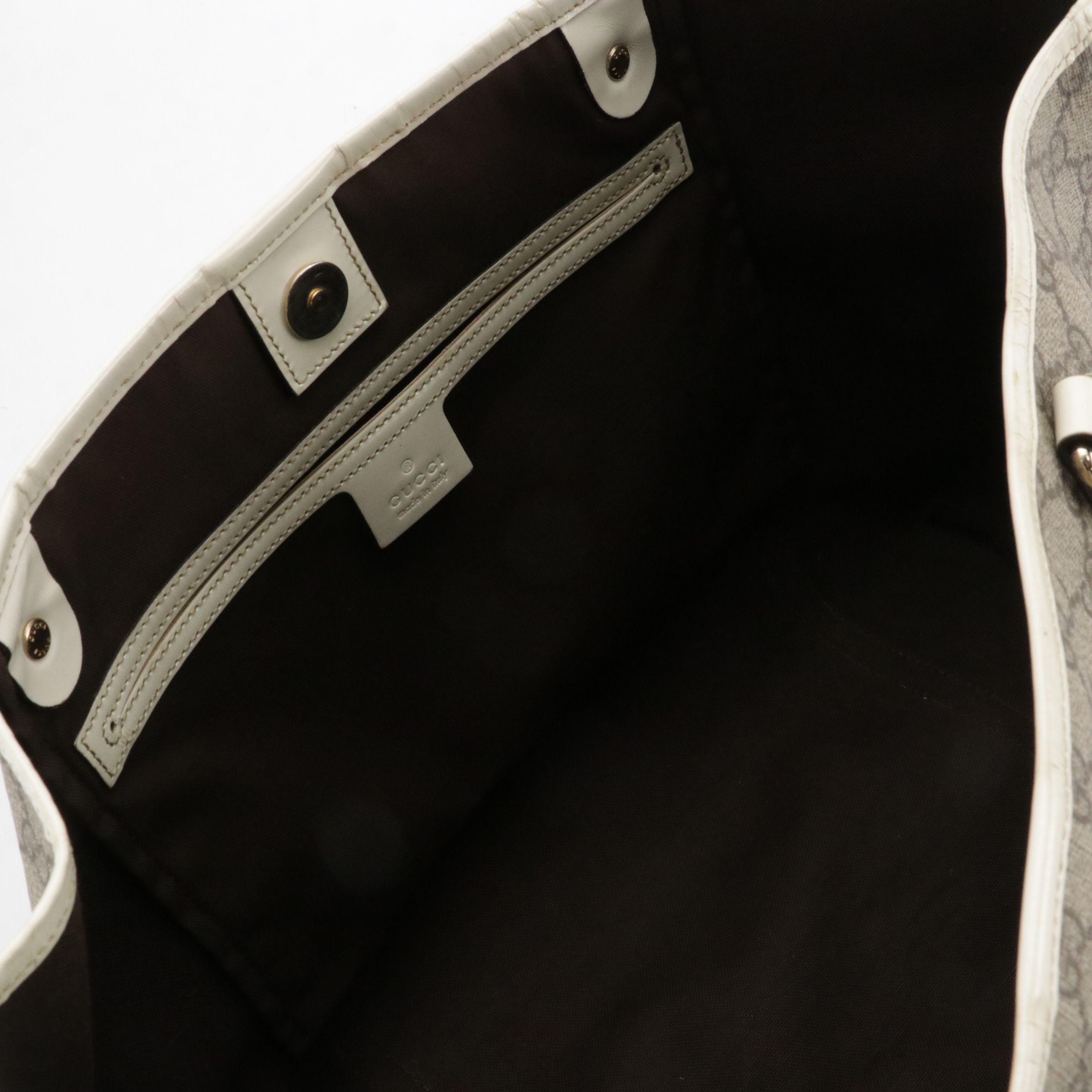 Gucci GG Supreme Canvas and Patent Leather Tote Bag