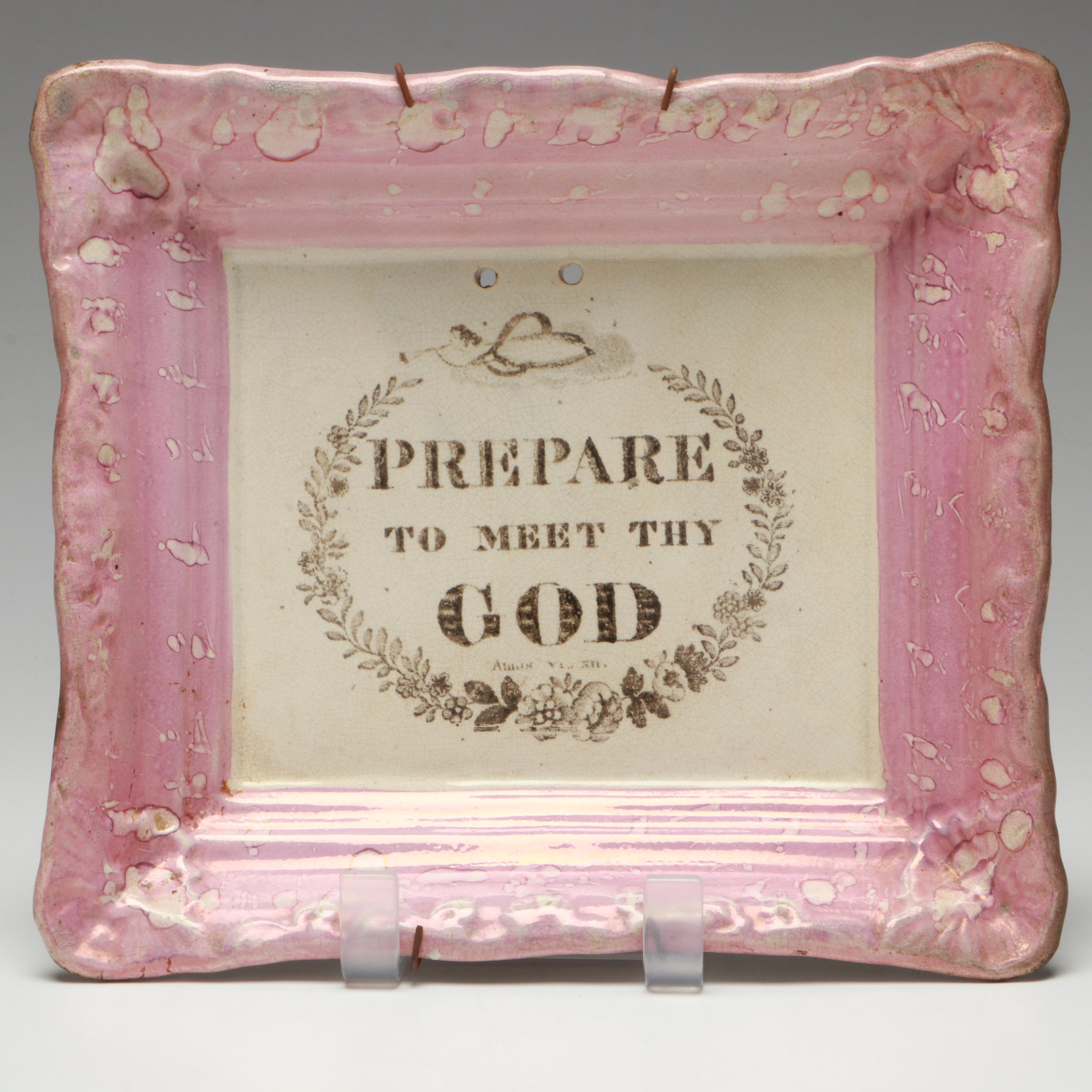 Sunderland Victorian English Lustre Wall Plaques, Late 19th Century