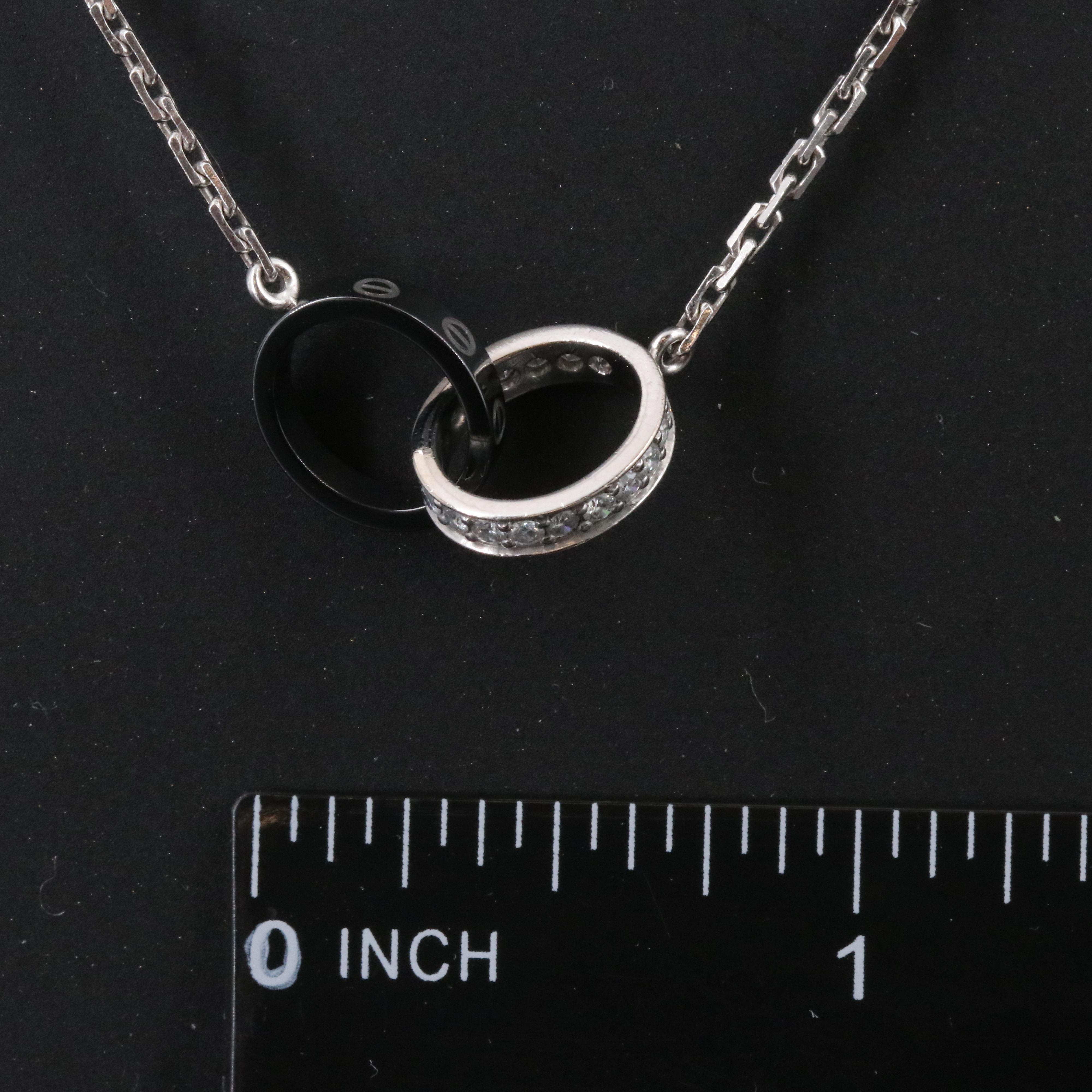 Cartier Baby Love 18K Ceramic and Diamond Necklace