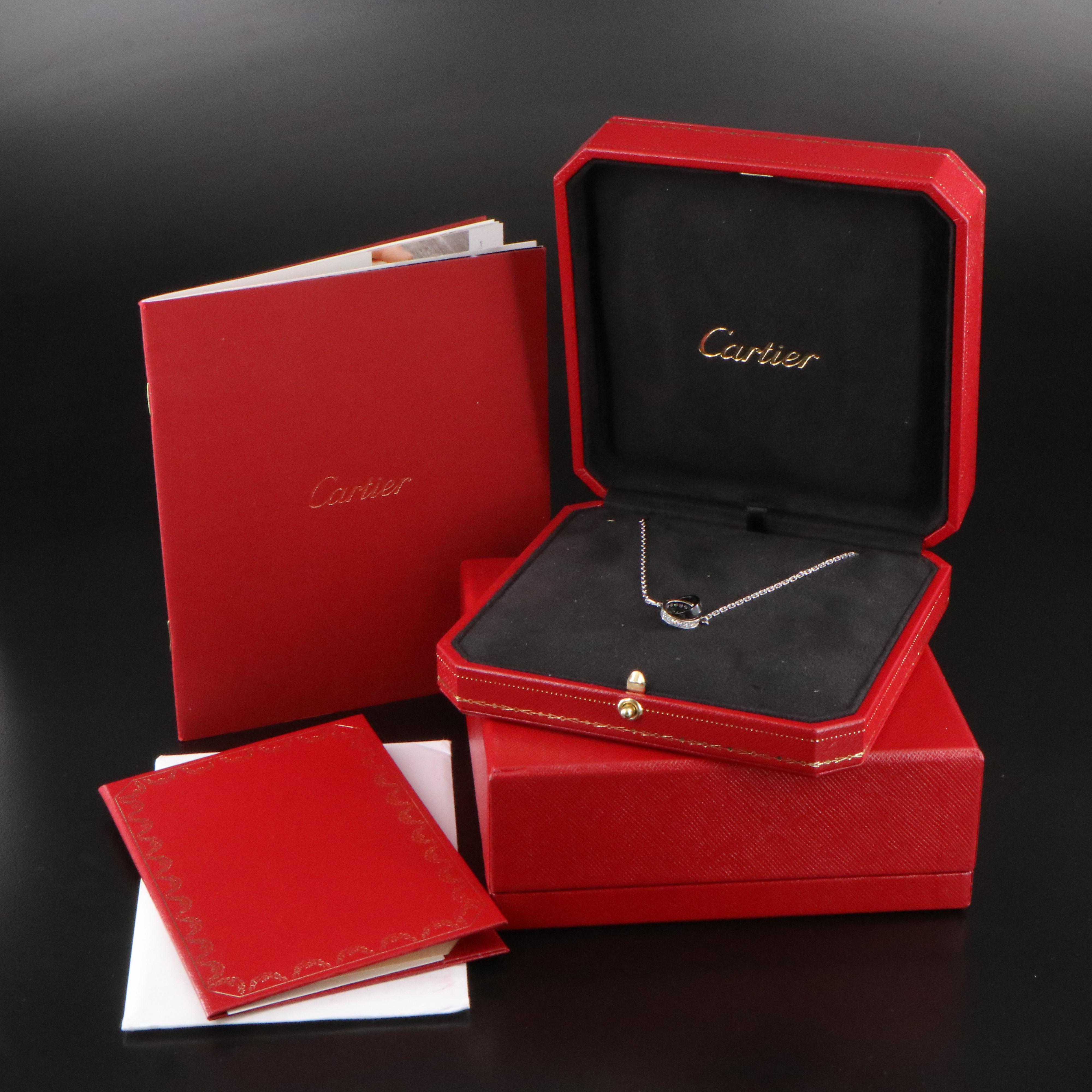 Cartier Baby Love 18K Ceramic and Diamond Necklace