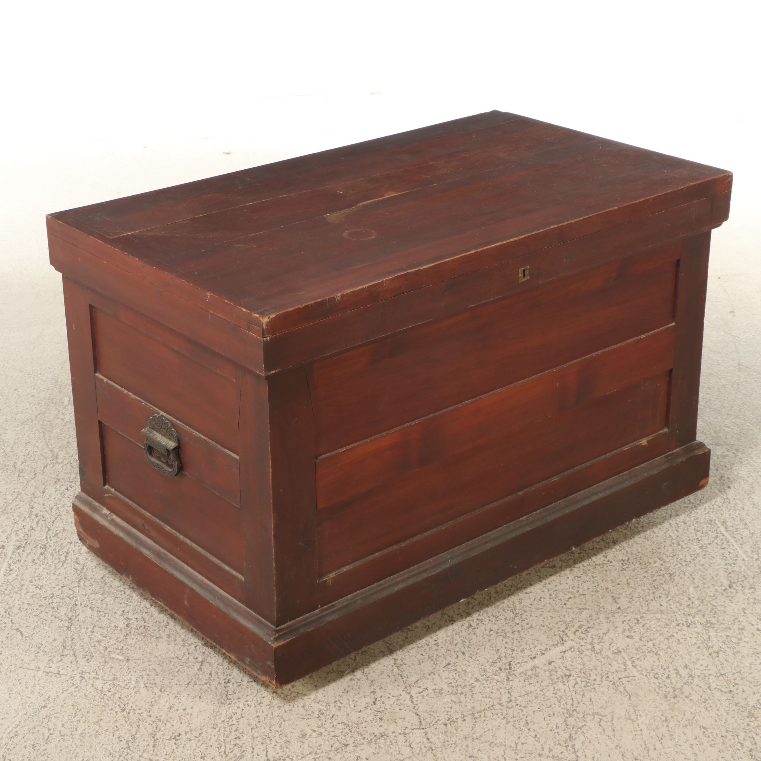 Late Victorian Style Wooden Chest on Casters, Late 19th/Early 20th Century