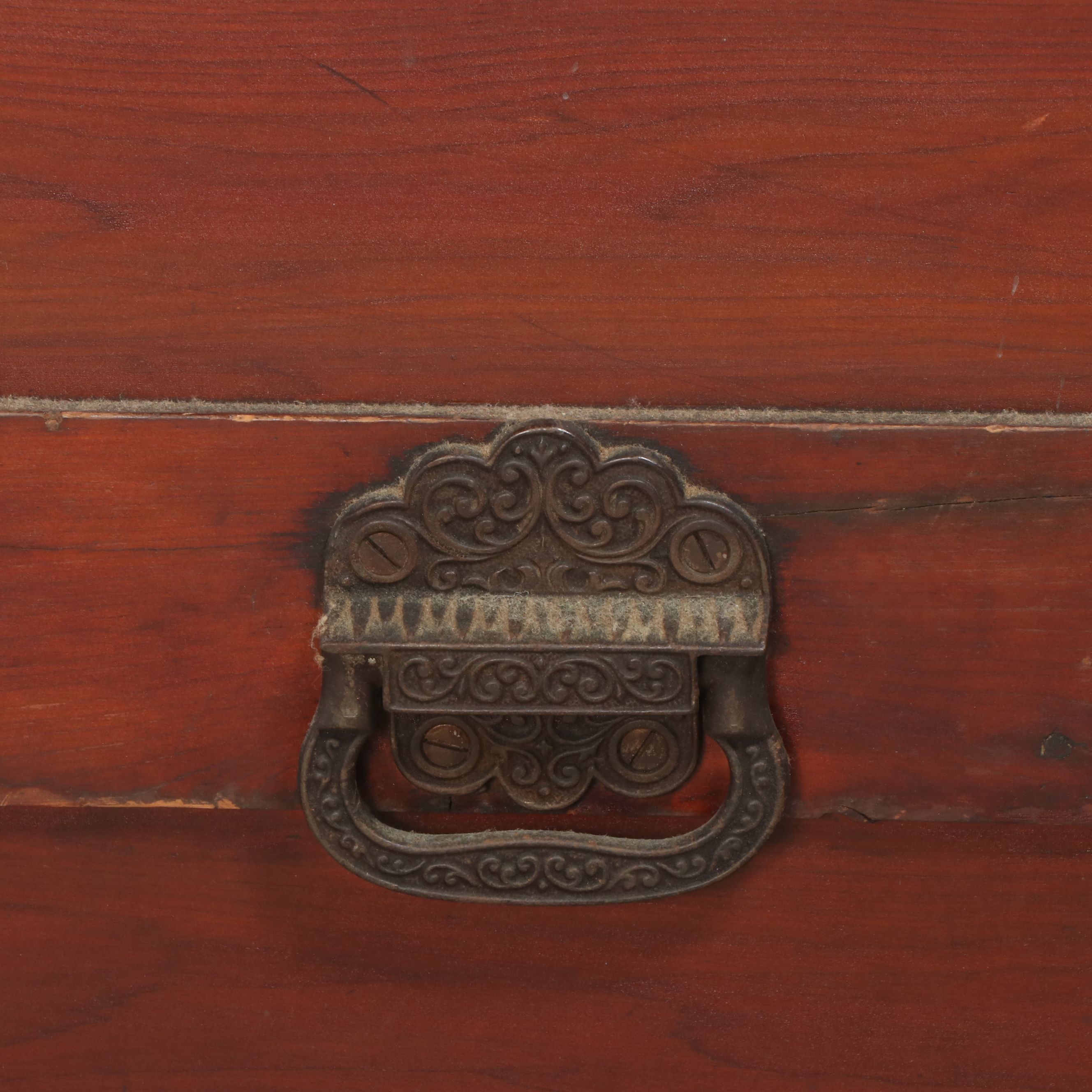 Late Victorian Style Wooden Chest on Casters, Late 19th/Early 20th Century