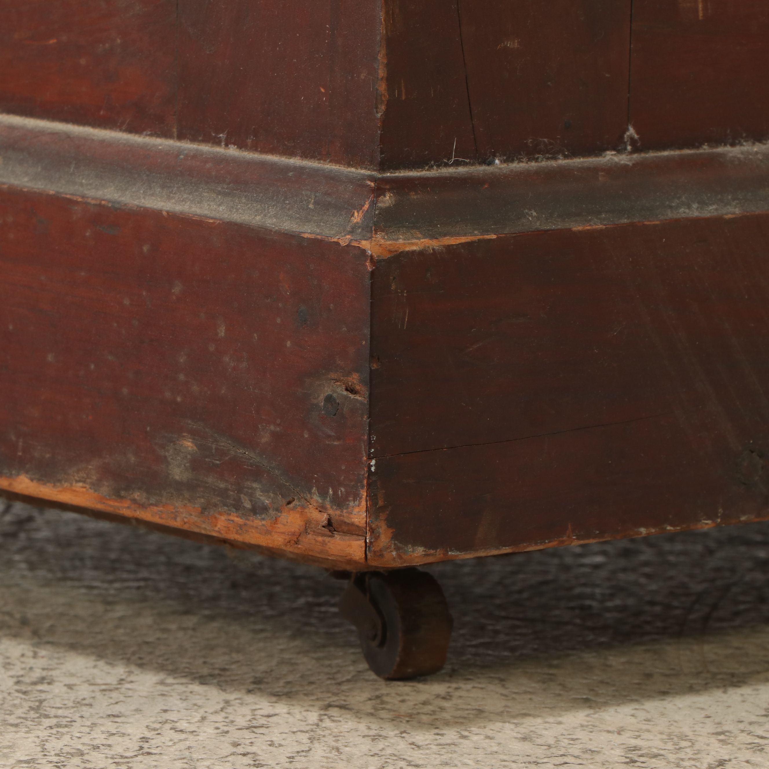 Late Victorian Style Wooden Chest on Casters, Late 19th/Early 20th Century