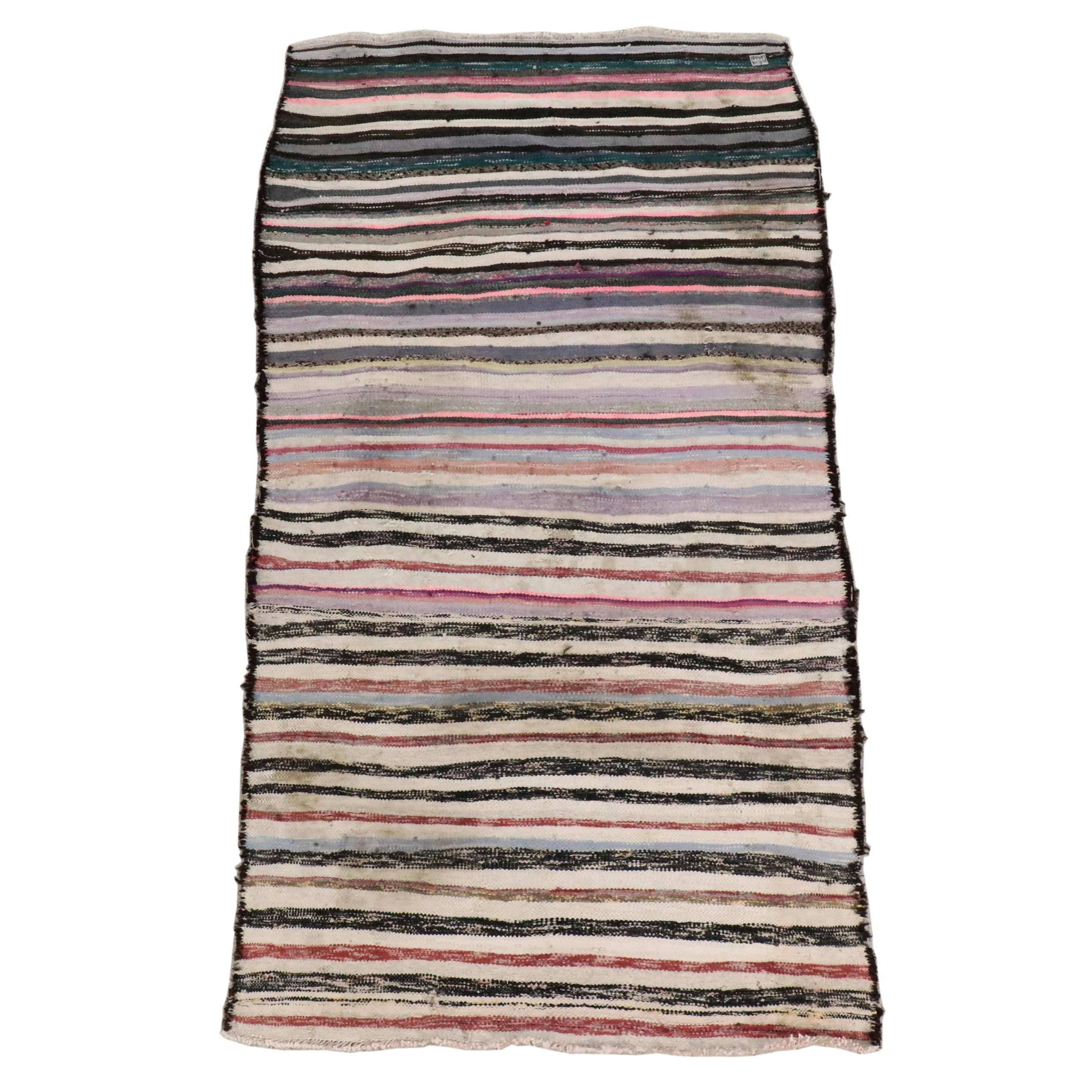 4' x 8'3 Handwoven Berber Striped Area Rug