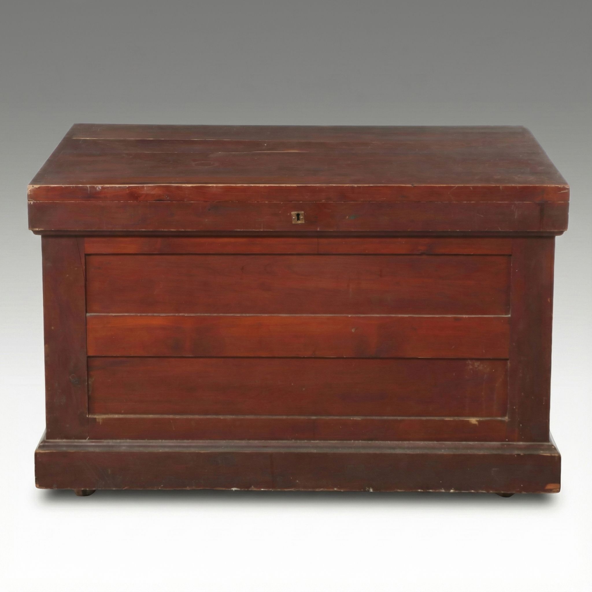 Late Victorian Style Wooden Chest on Casters, Late 19th/Early 20th Century