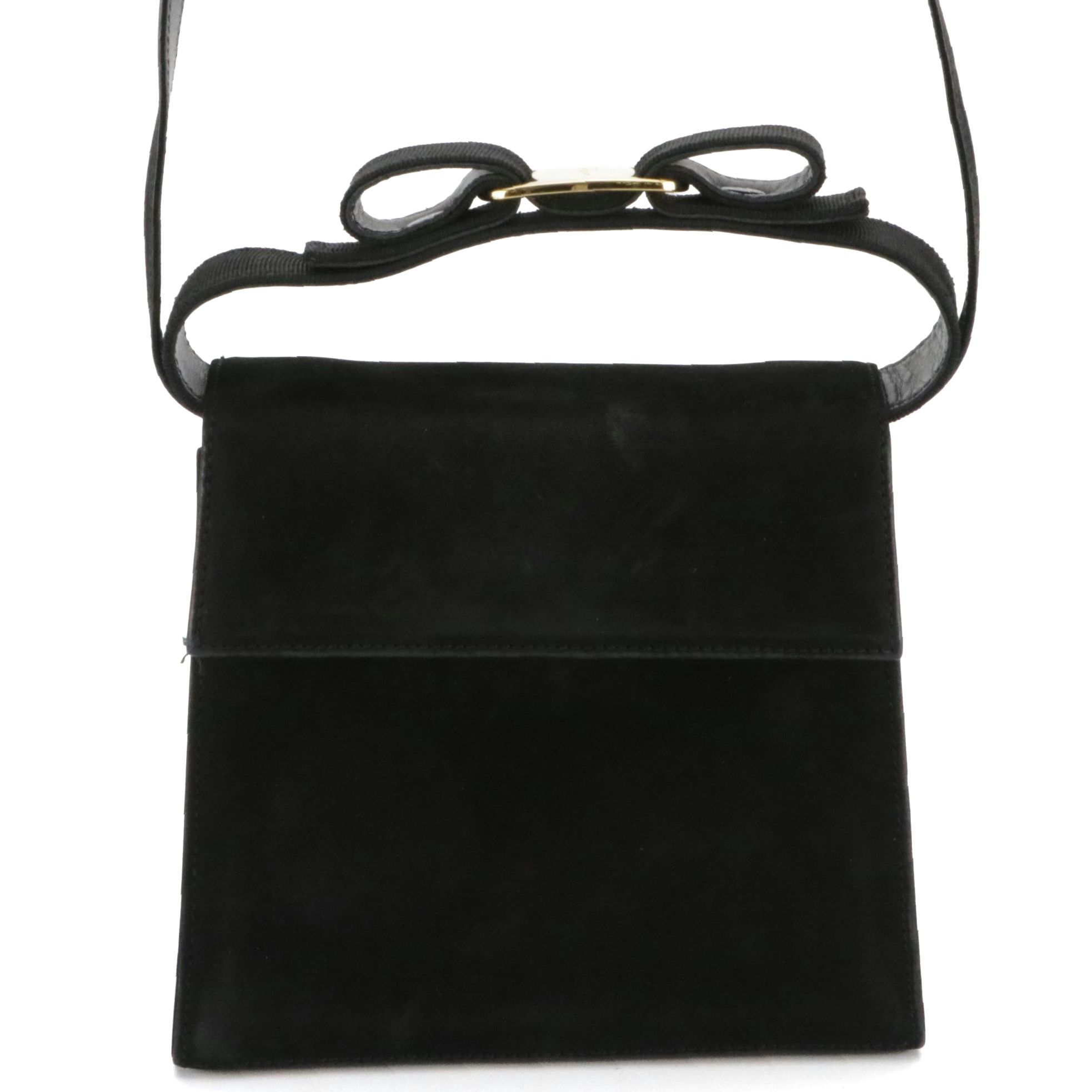 Salvatore Ferragamo Vara Bow Top Handle Evening Bag in Nubuck Calfskin with Box