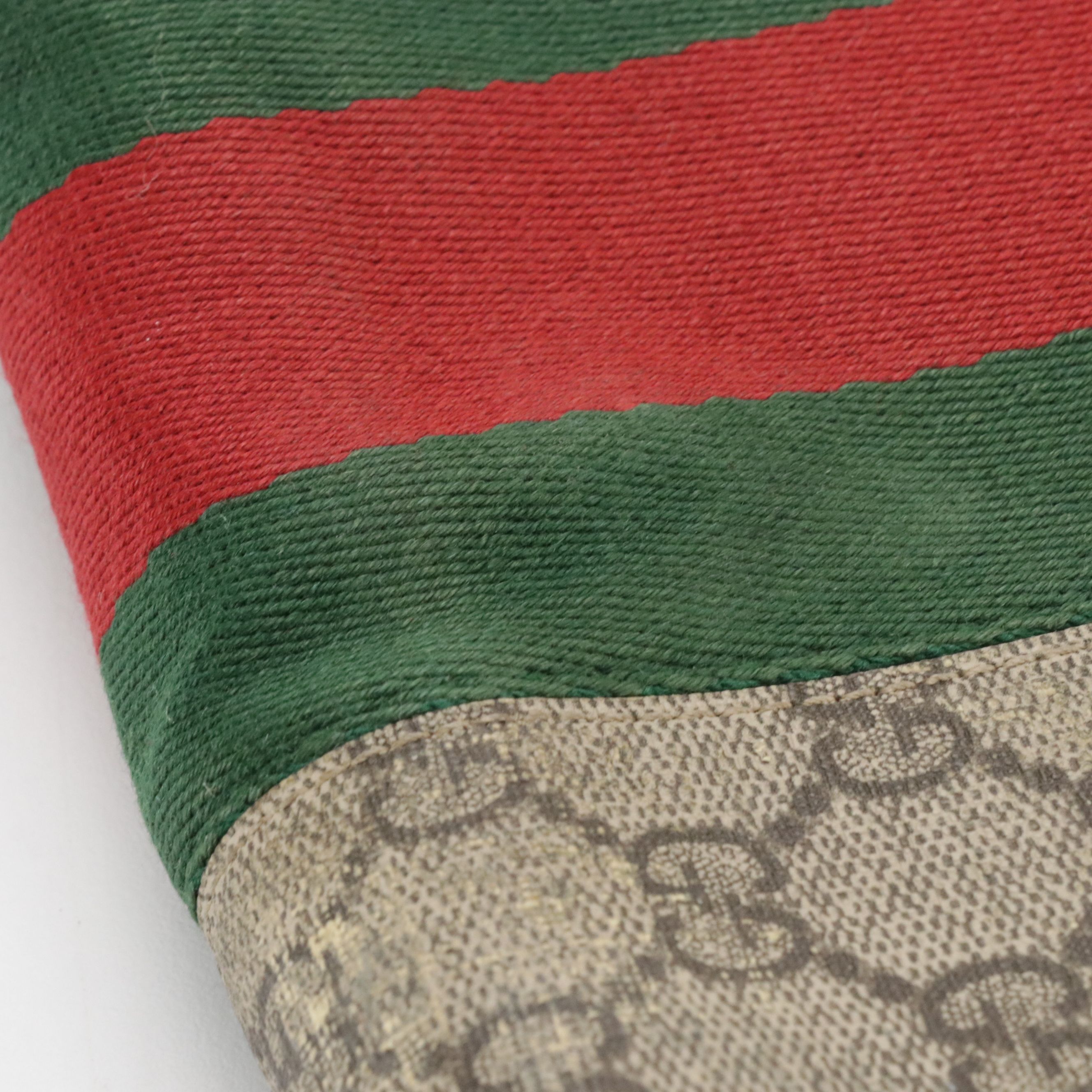 Gucci GG Supreme Canvas and Web Stripe Zip Pouch