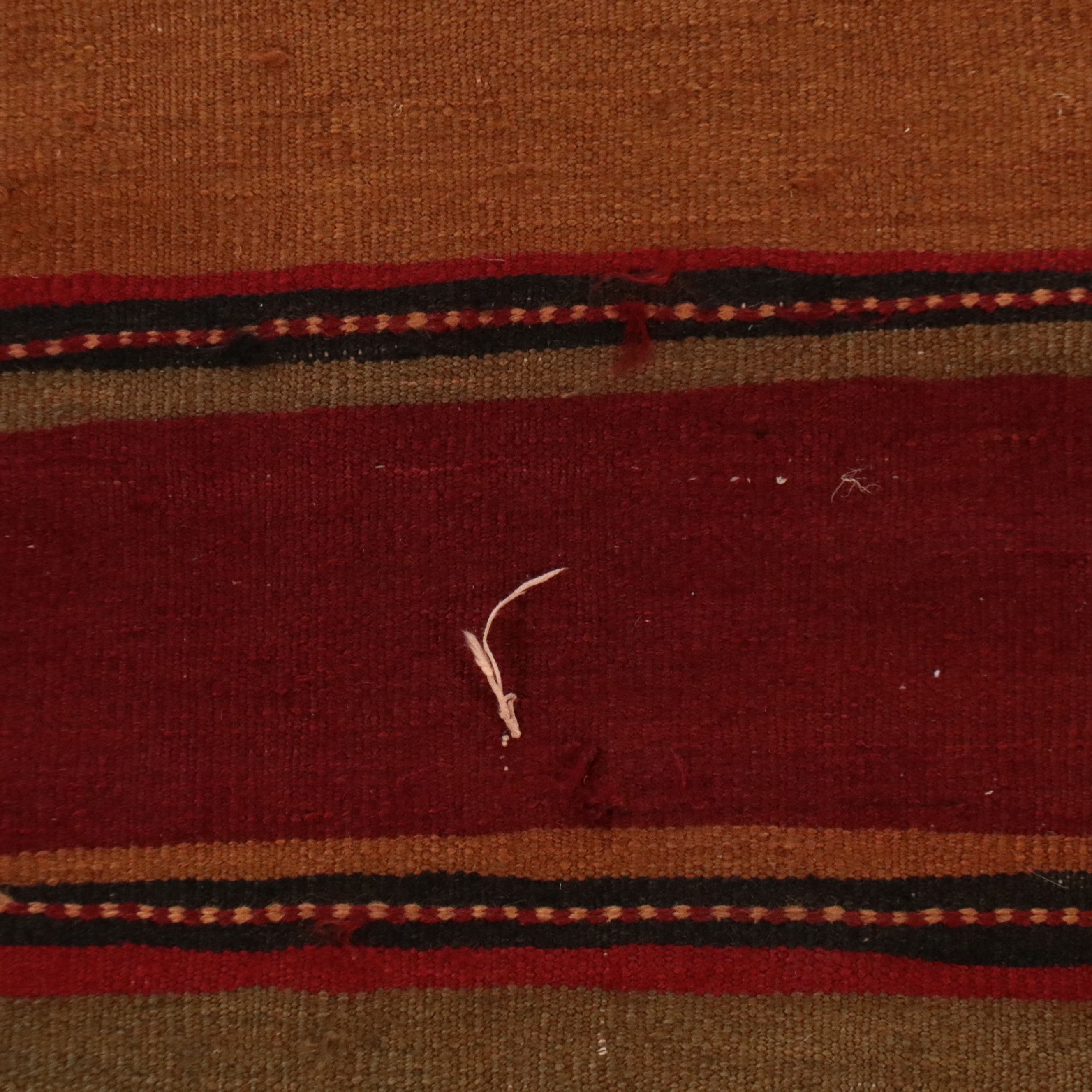 5'4 x 9'11 Handwoven Turkish Bergama Style Striped Kilim Area Rug