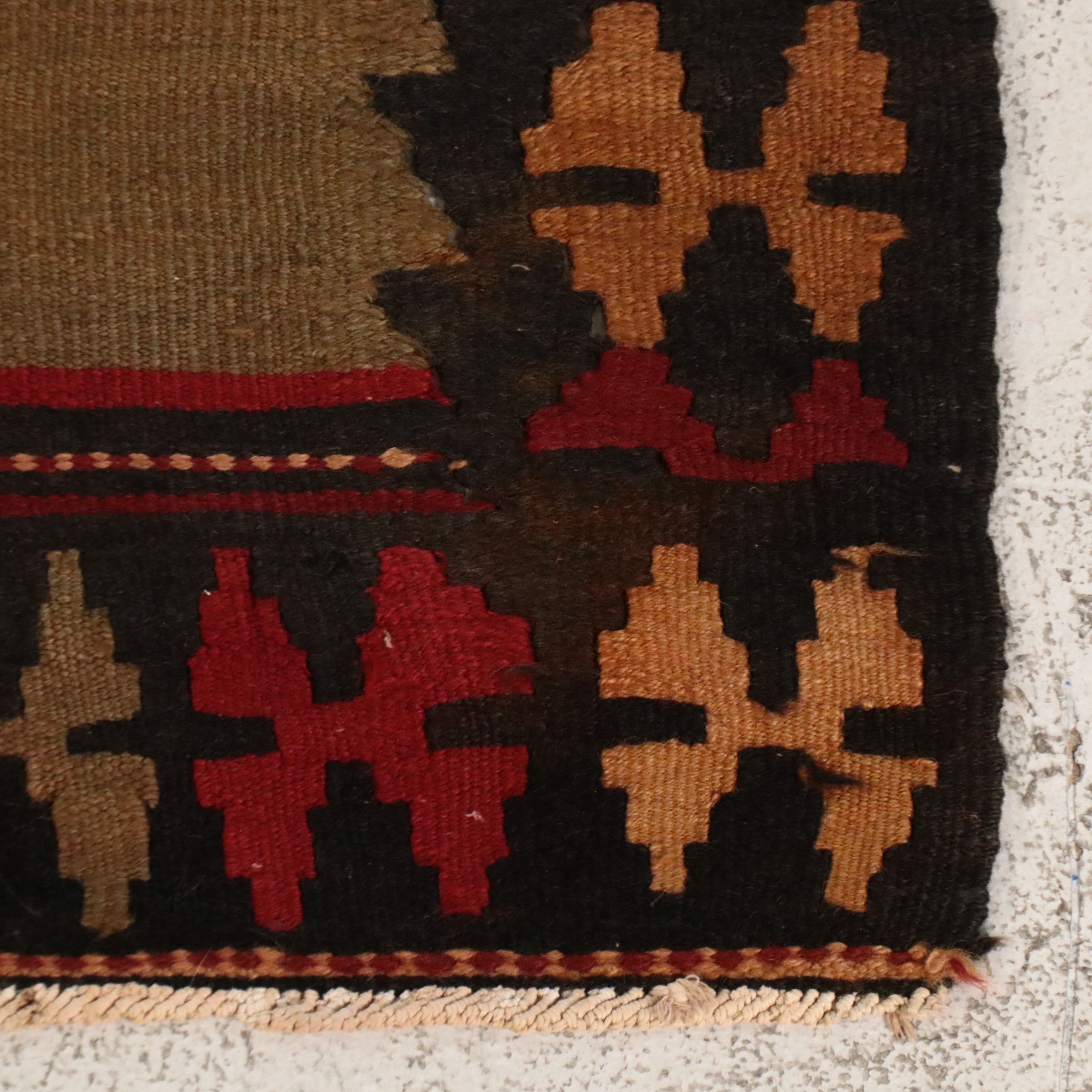 5'4 x 9'11 Handwoven Turkish Bergama Style Striped Kilim Area Rug