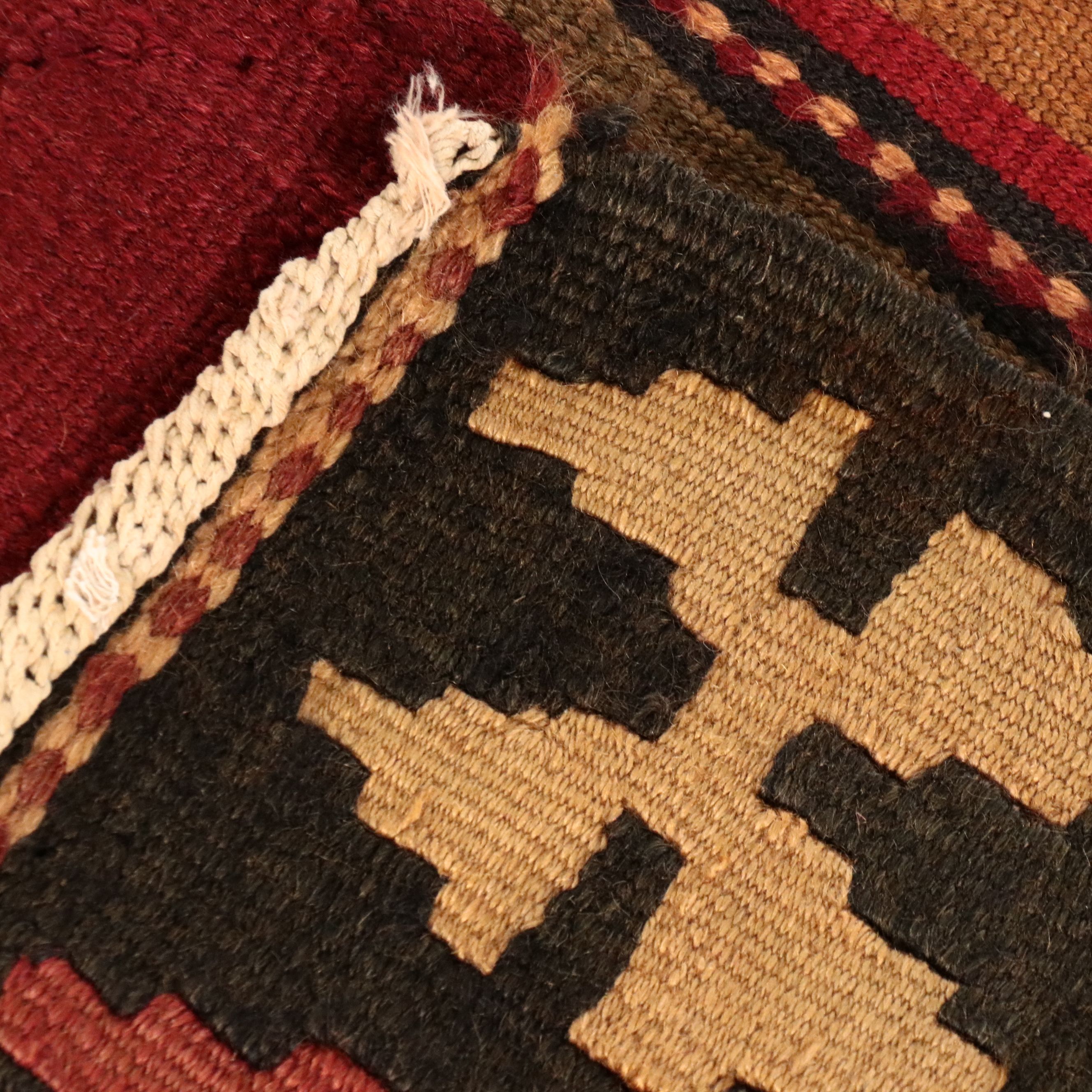 5'4 x 9'11 Handwoven Turkish Bergama Style Striped Kilim Area Rug