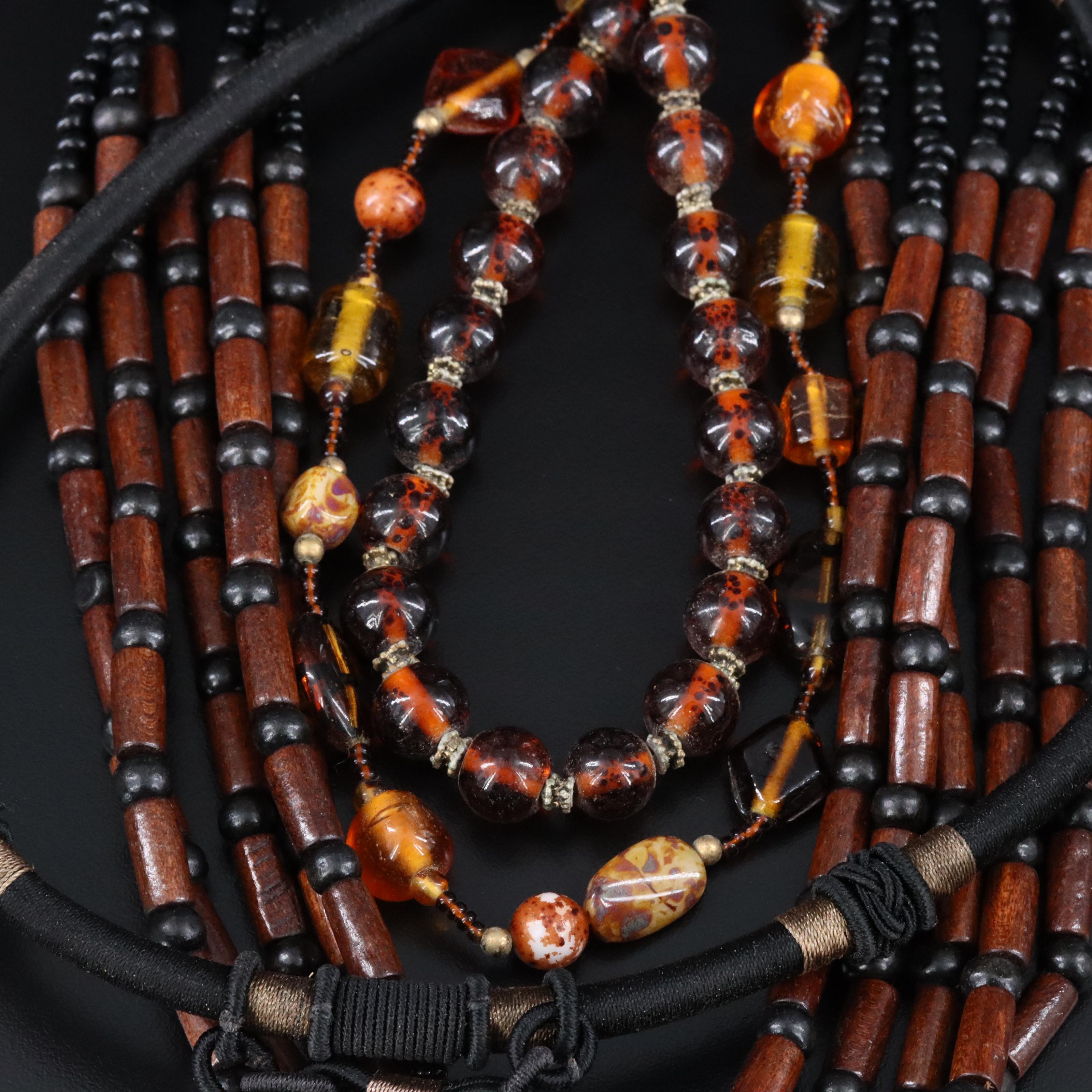 Necklaces Featuring Carved Mother-of-Pearl