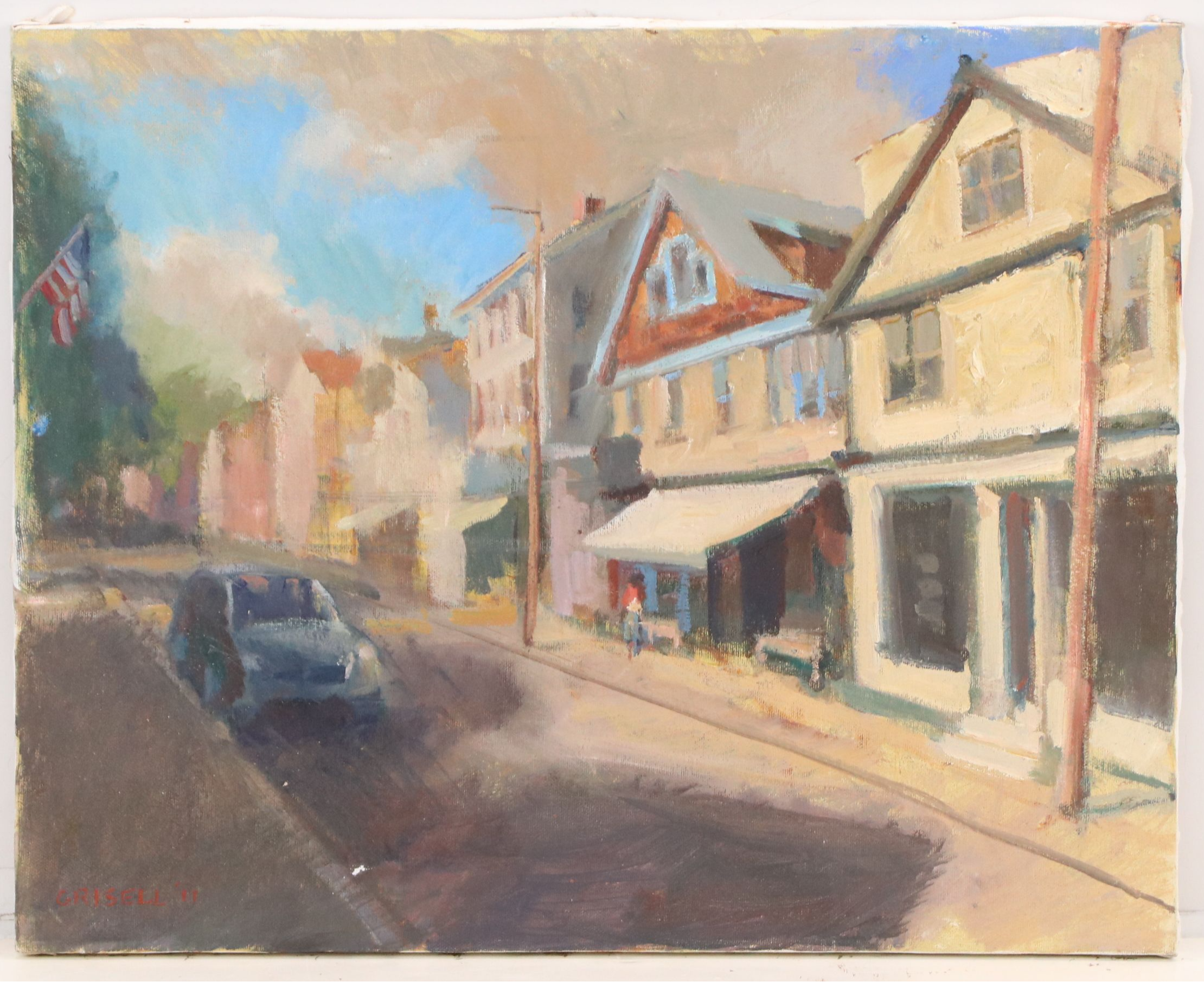 Susan Grisell Oil Painting of Street Scene, 2011