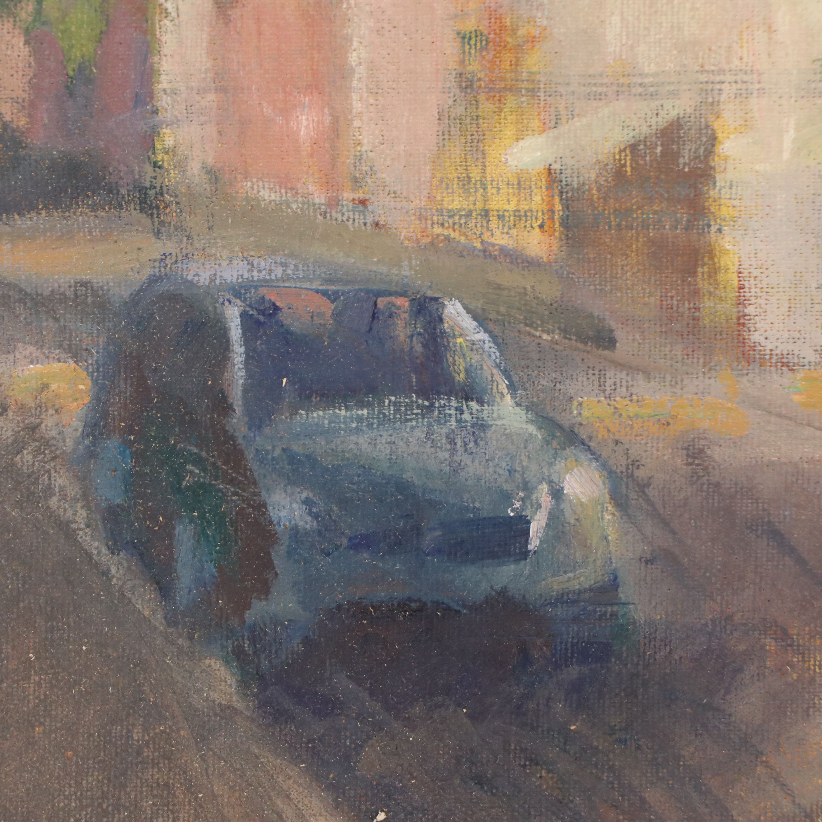 Susan Grisell Oil Painting of Street Scene, 2011