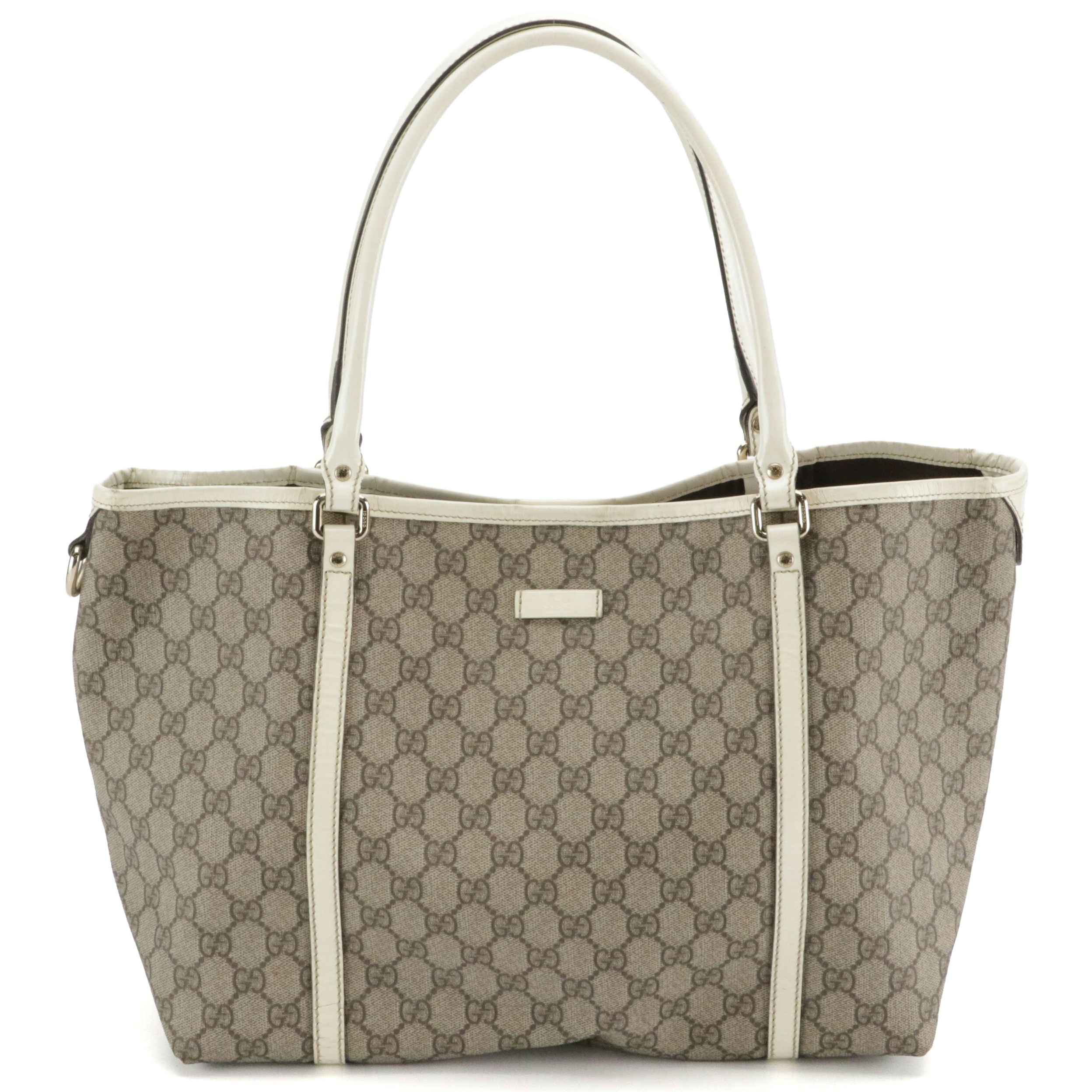 Gucci GG Supreme Canvas and Patent Leather Tote Bag