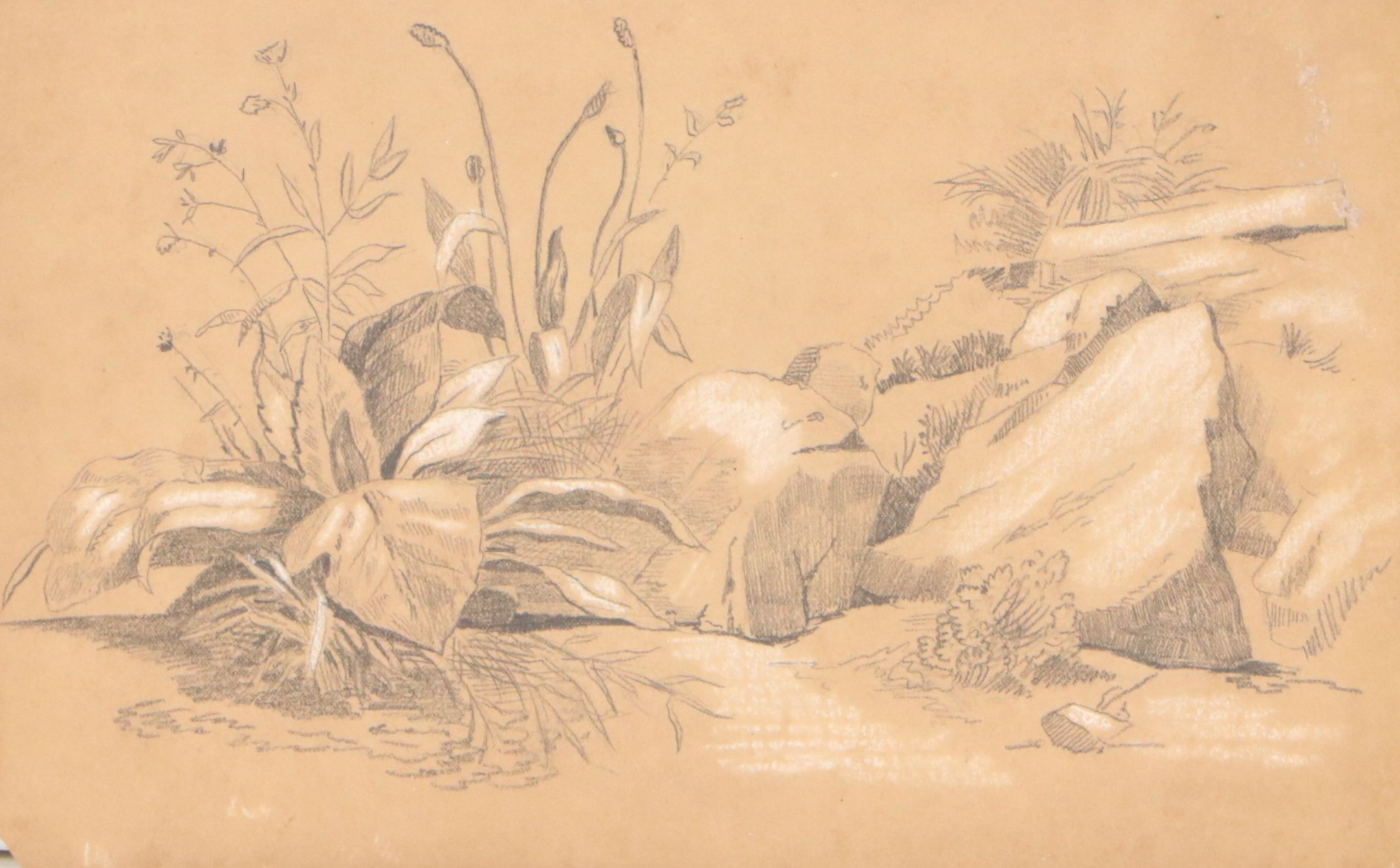 Portfolio of Mixed Media Drawings of Landscape Studies and More, 19th Century