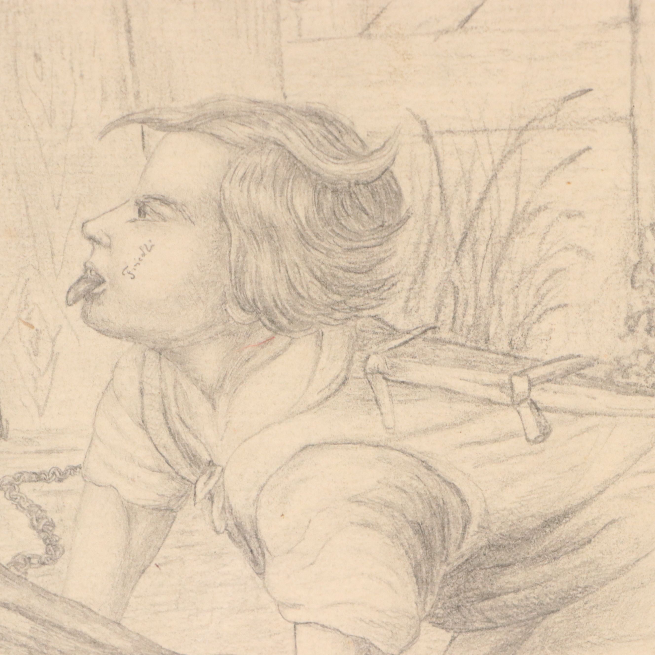 Portfolio of Mixed Media Drawings of Landscape Studies and More, 19th Century