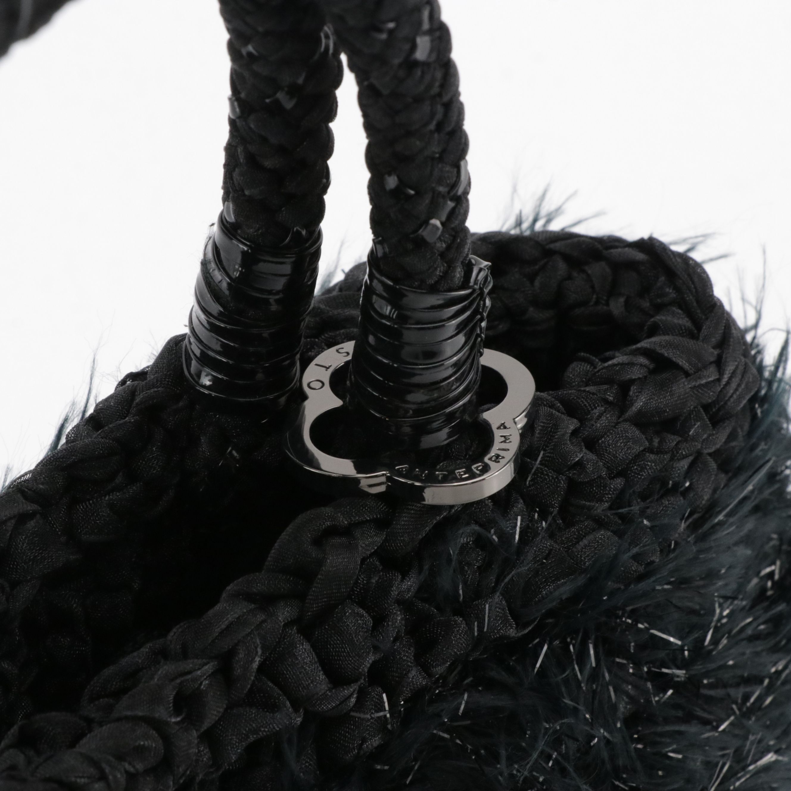 Anteprima Braided and Woven Textile Handbag in Black/Metallic