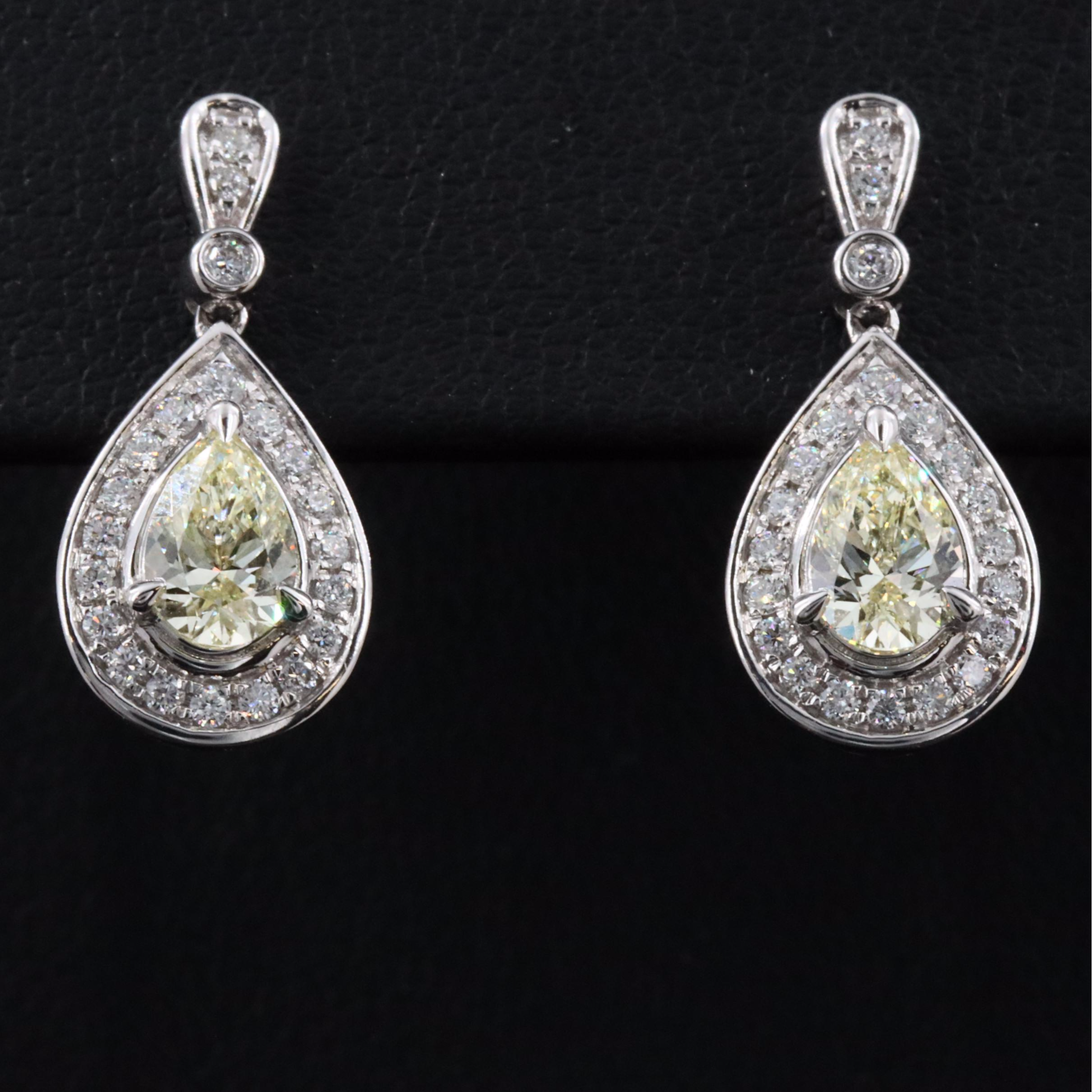 14K 1.54 CTW Lab Grown Diamond Earrings with Fancy Yellow