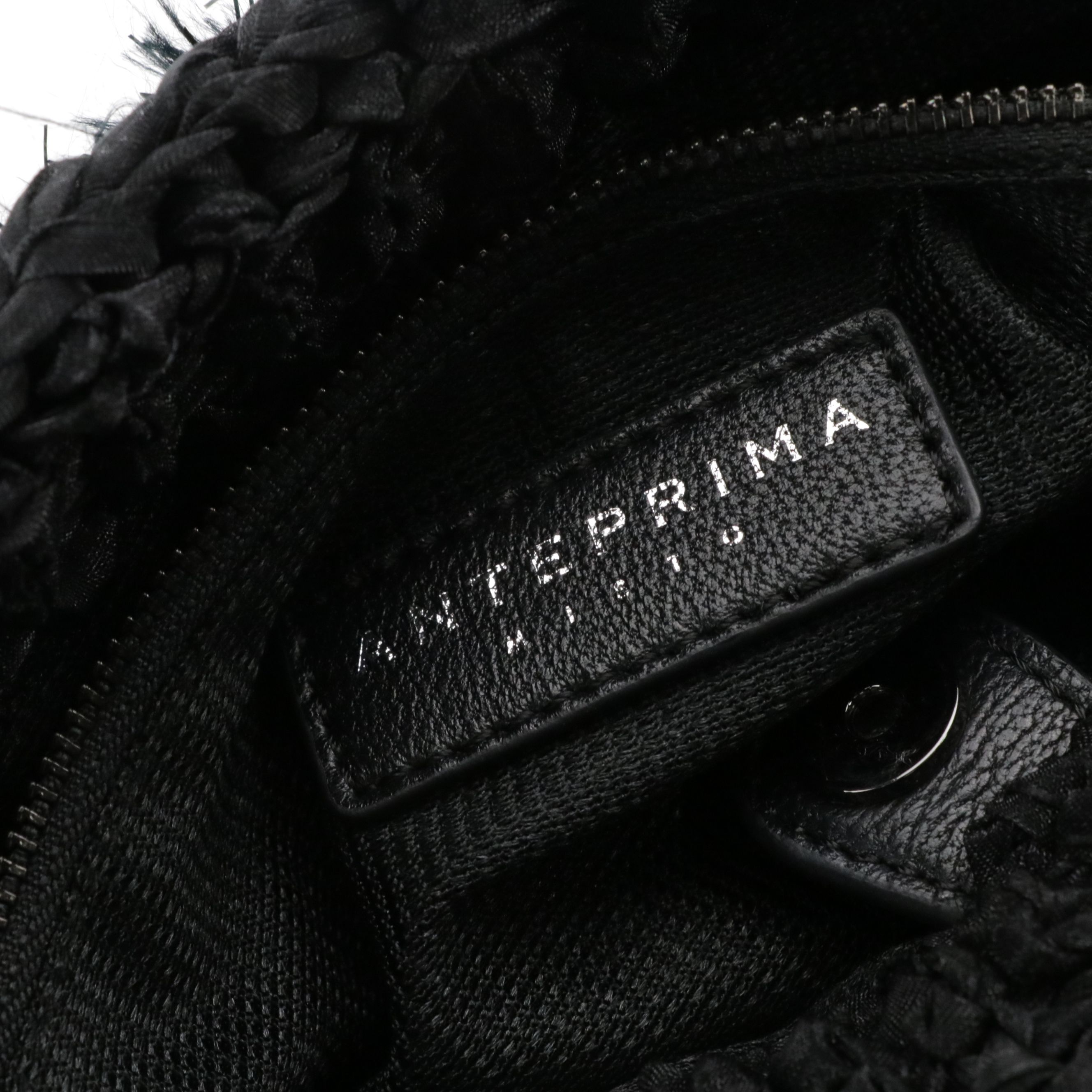 Anteprima Braided and Woven Textile Handbag in Black/Metallic