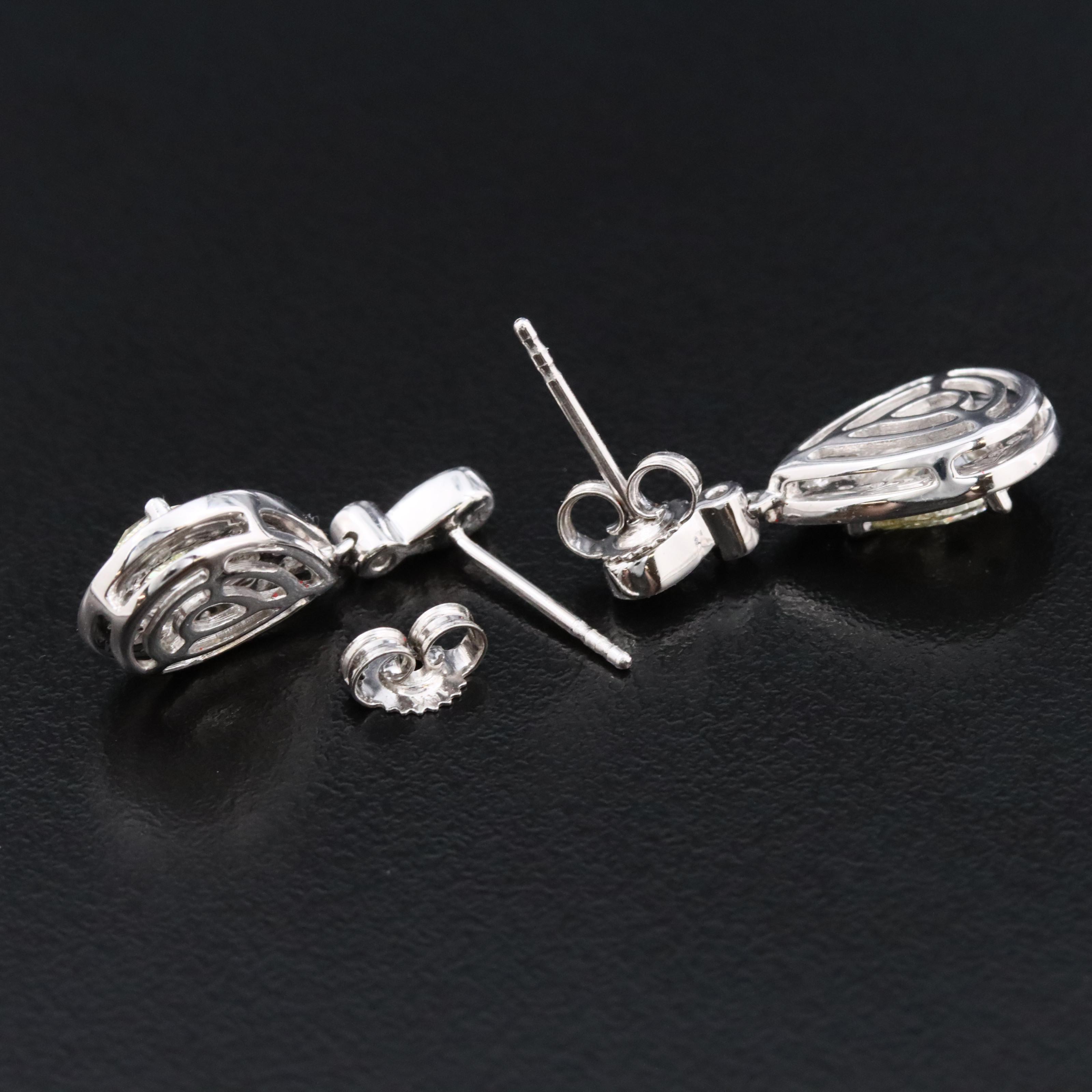 14K 1.54 CTW Lab Grown Diamond Earrings with Fancy Yellow