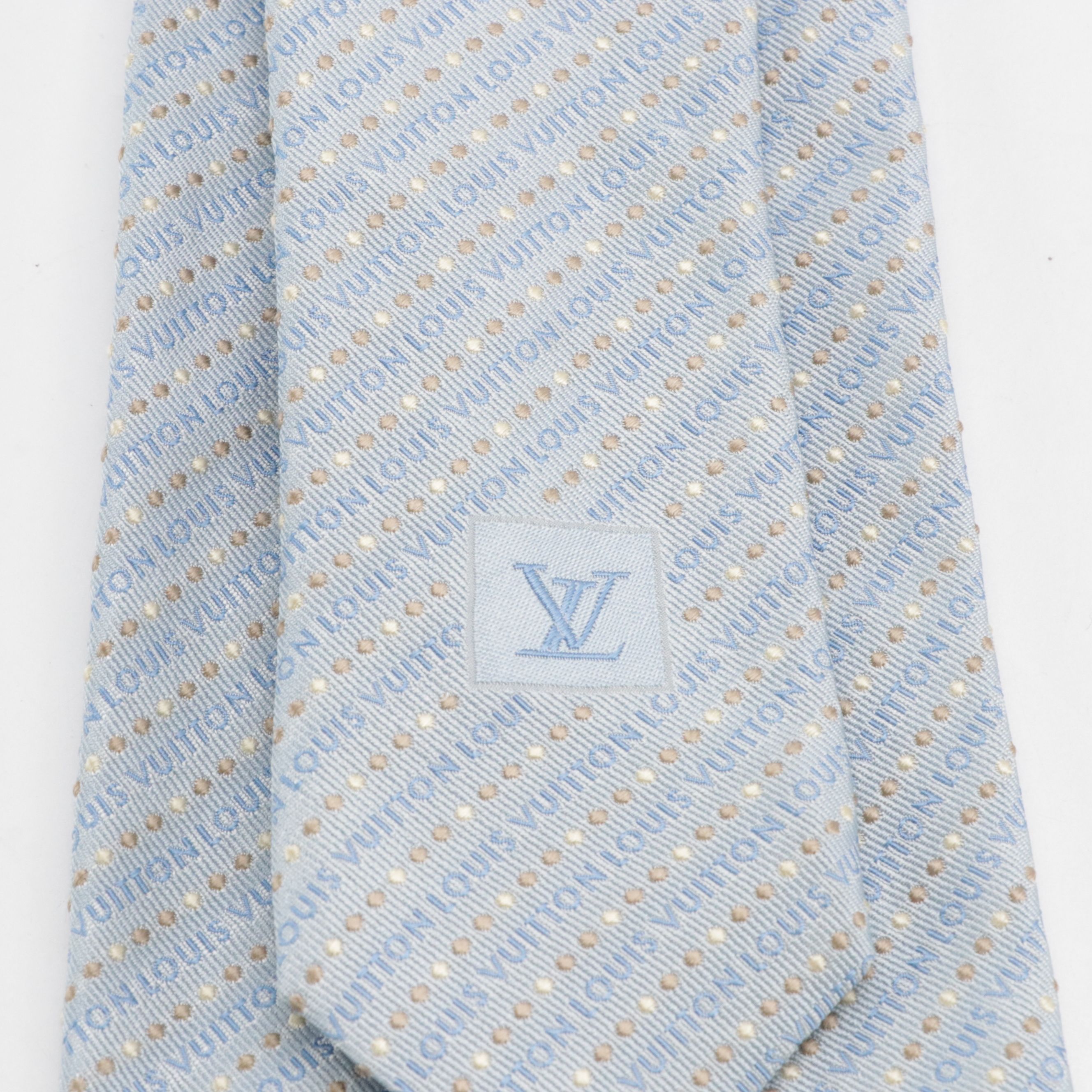 Louis Vuitton Necktie in Blue Patterned Silk
