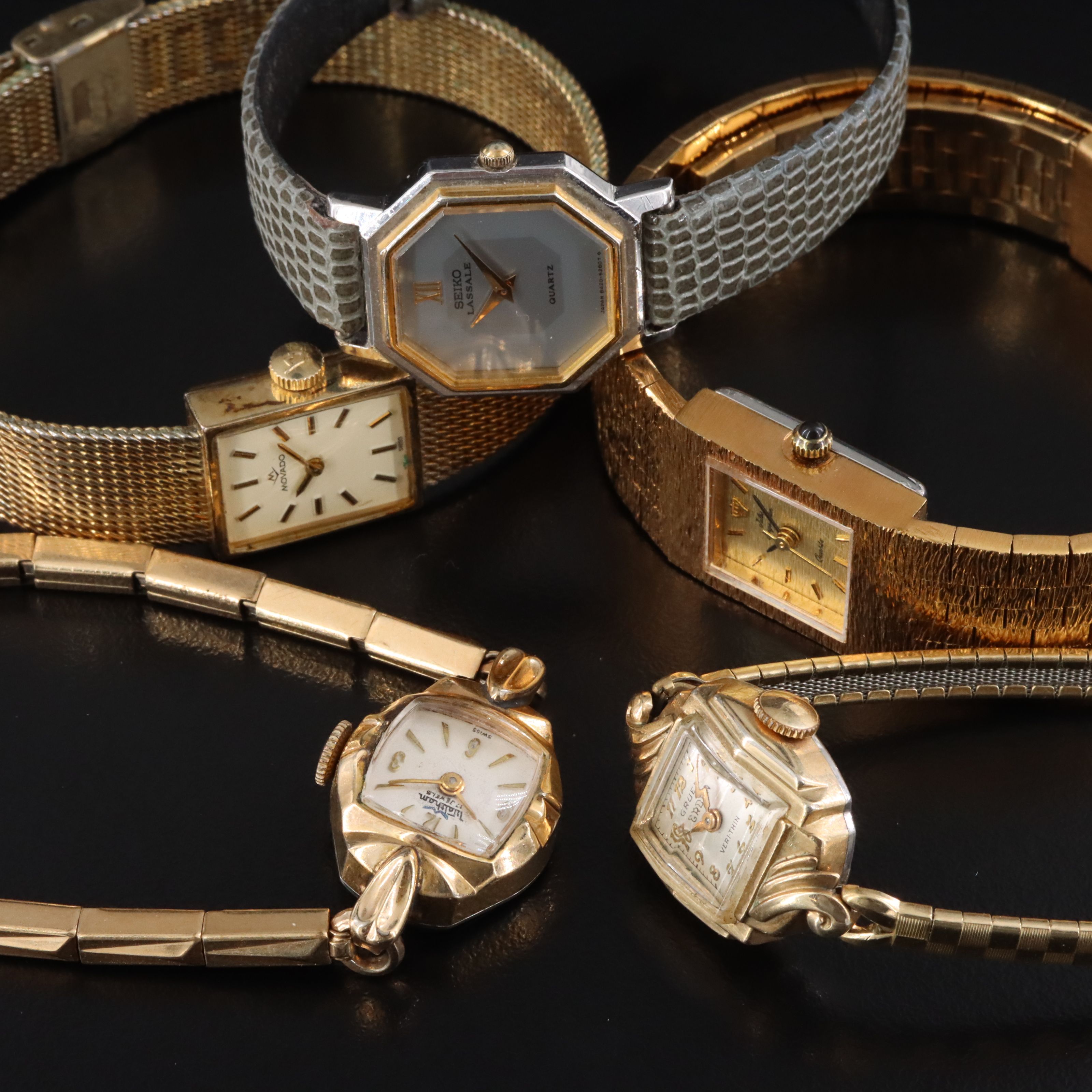 Collection of Vintage Watches Featuring Seiko and Movado