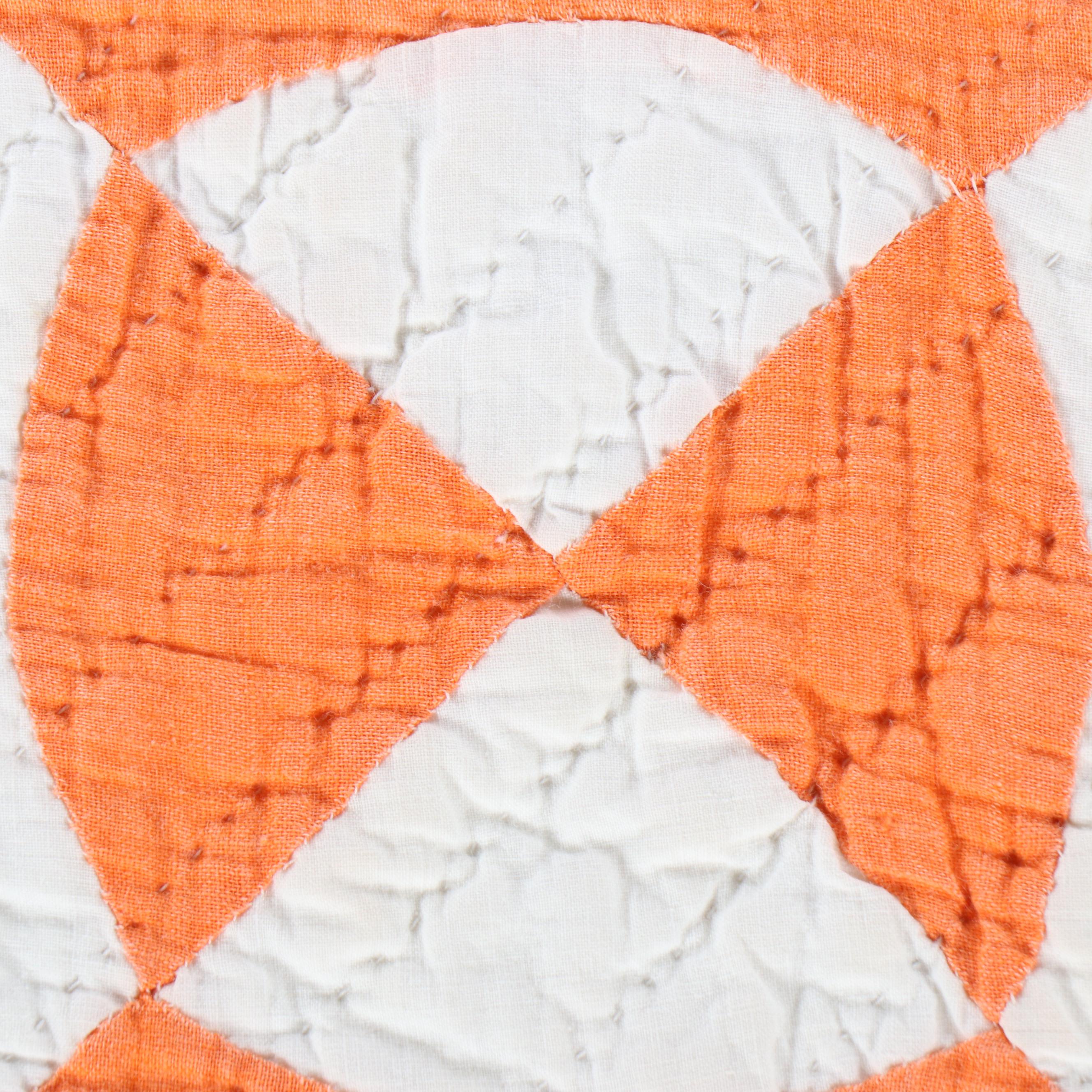 Hand-Pieced "Rose of Sharon" and "Double Wedding Ring" with Other Cotton Quilt