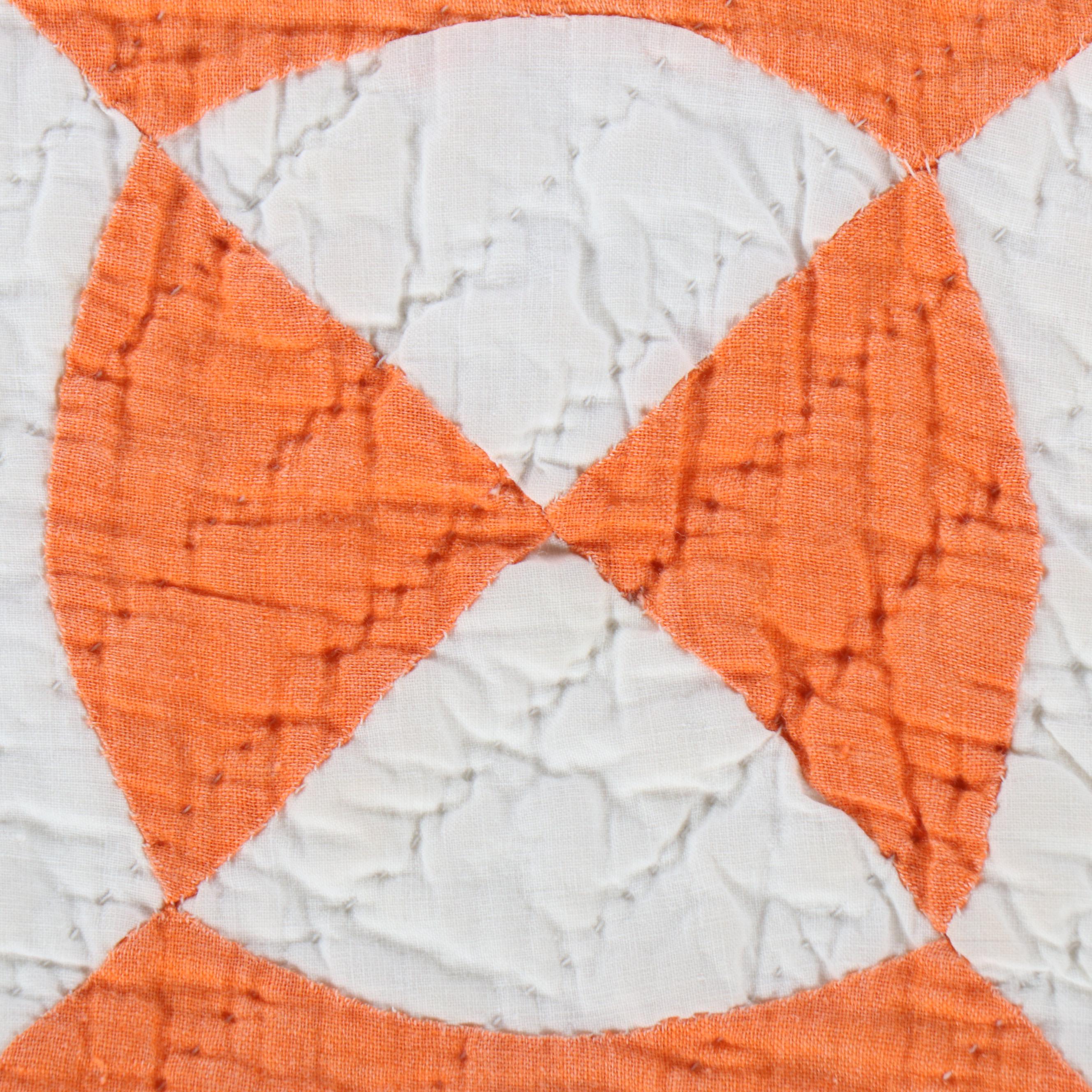 Hand-Pieced "Rose of Sharon" and "Double Wedding Ring" with Other Cotton Quilt