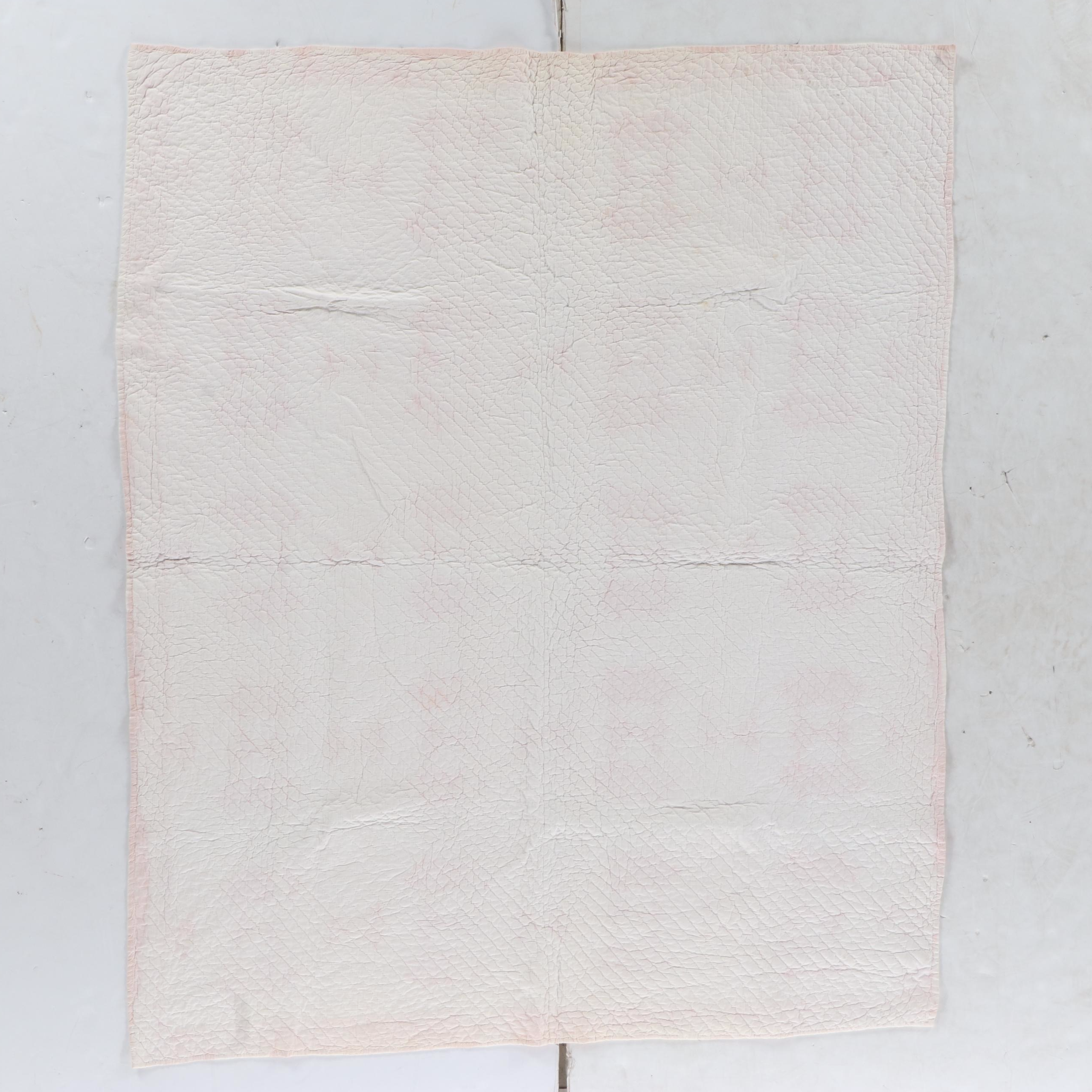 Hand-Pieced "Rose of Sharon" and "Double Wedding Ring" with Other Cotton Quilt