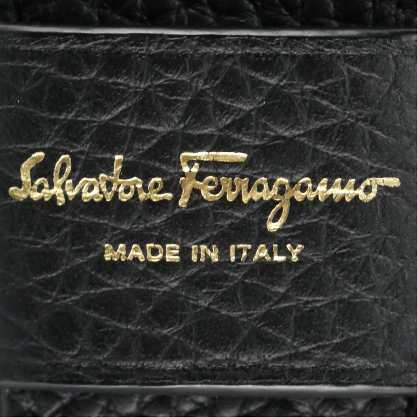 Salvatore Ferragamo Black Grain Leather Drawstring Crossbody Bag