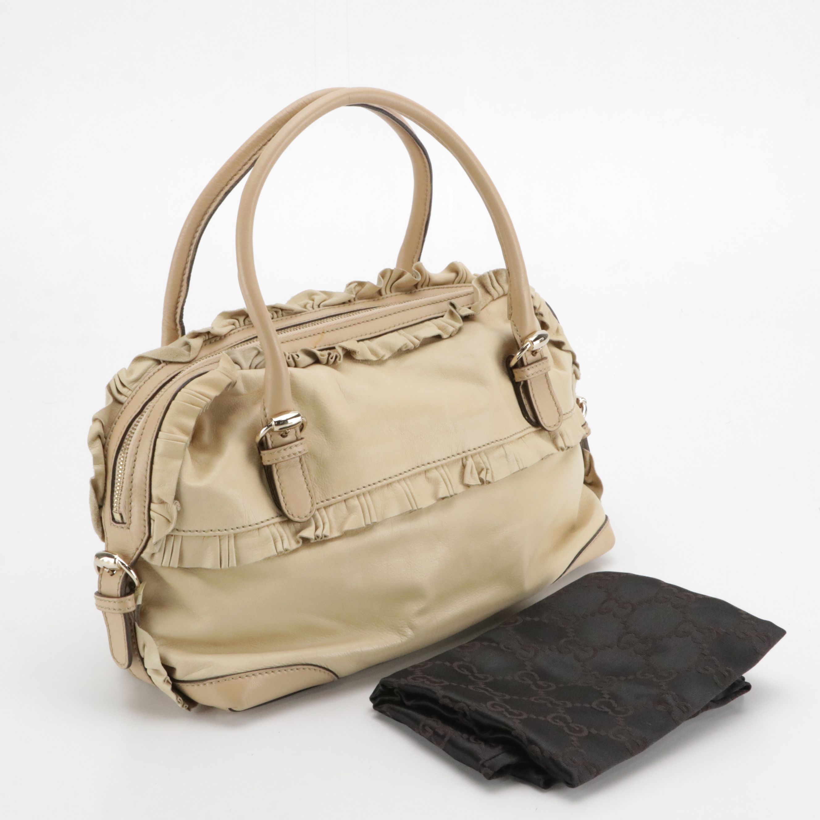 Gucci Sabrina Boston Bag in Nude Leather