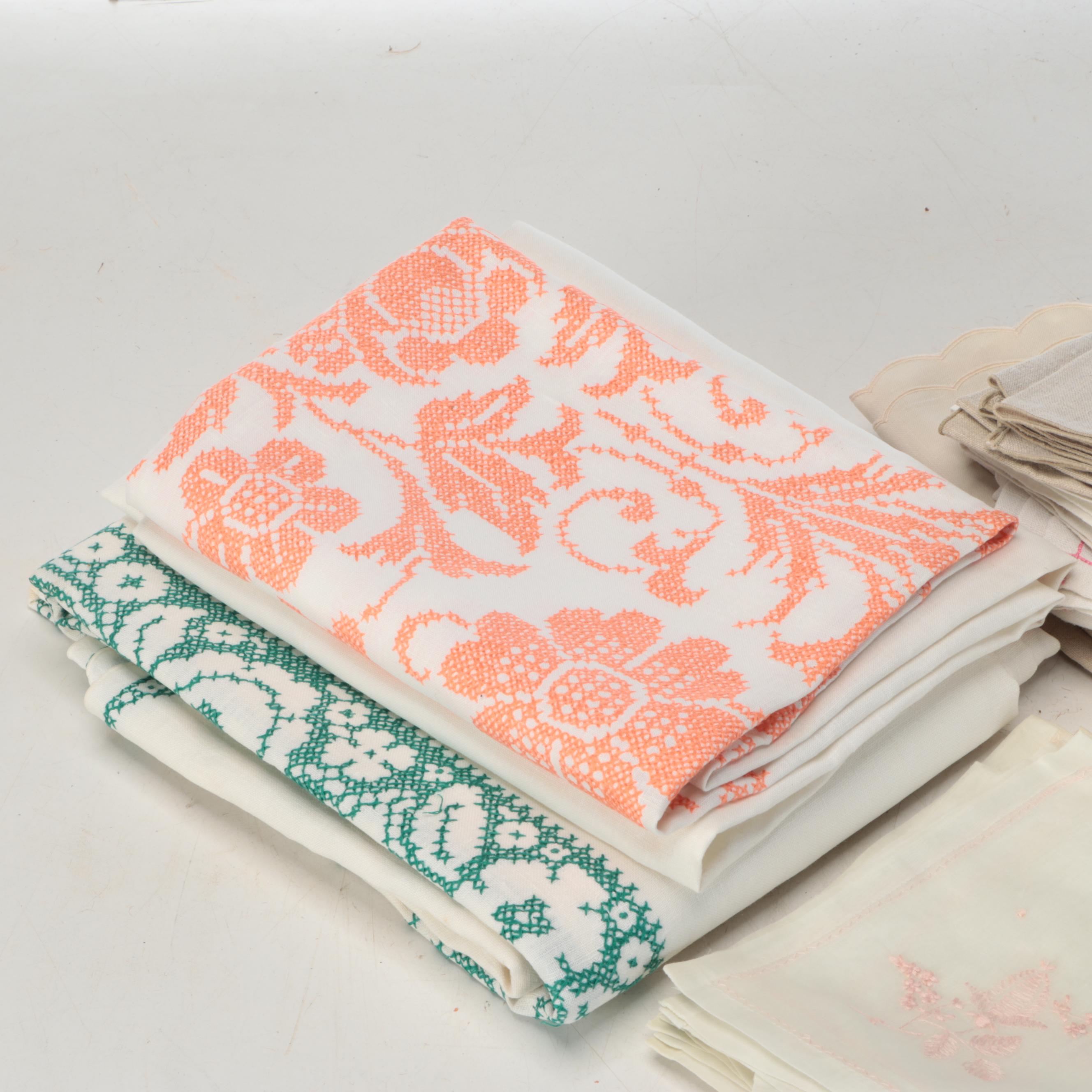 Vintage Embroidered and Other Table Linens