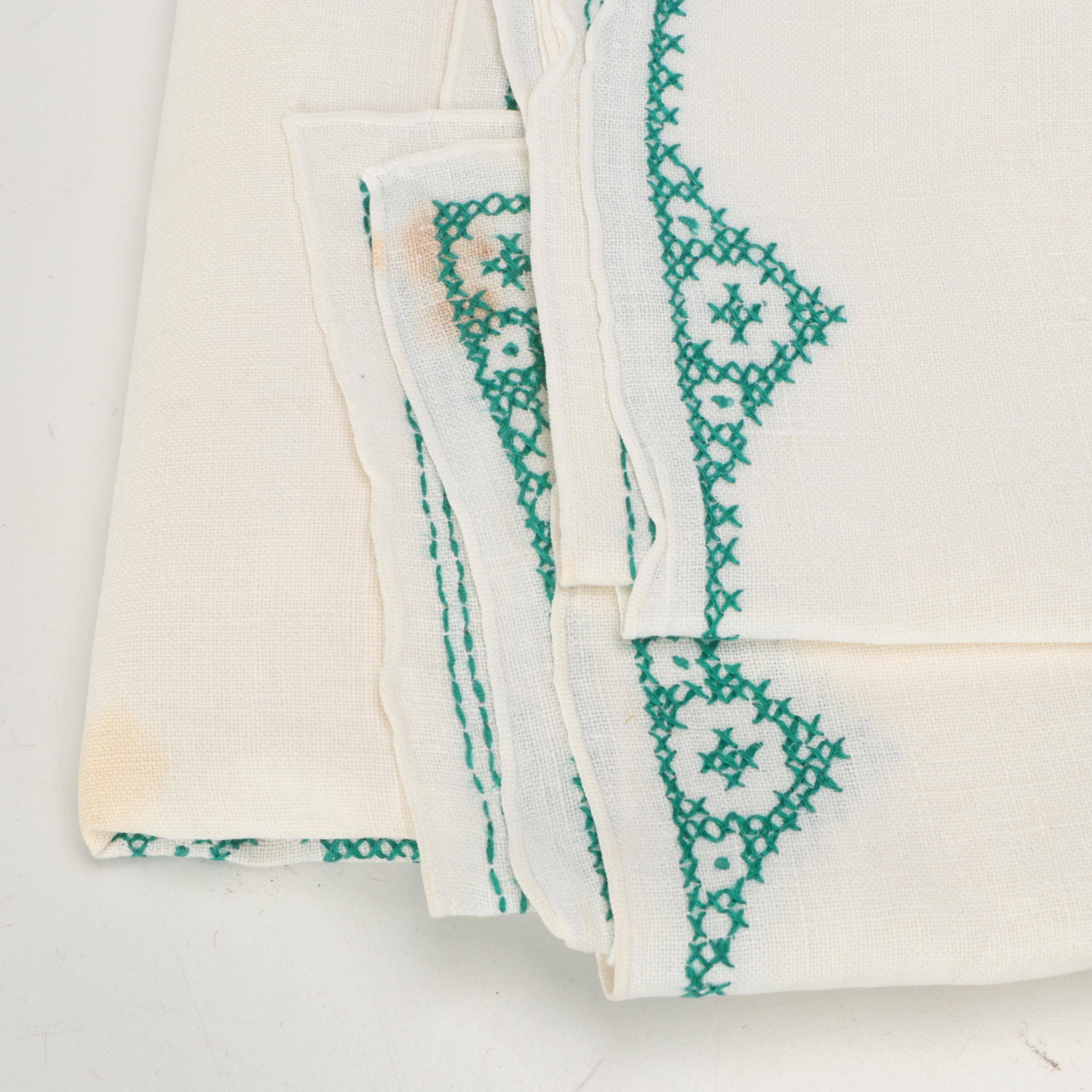 Vintage Embroidered and Other Table Linens