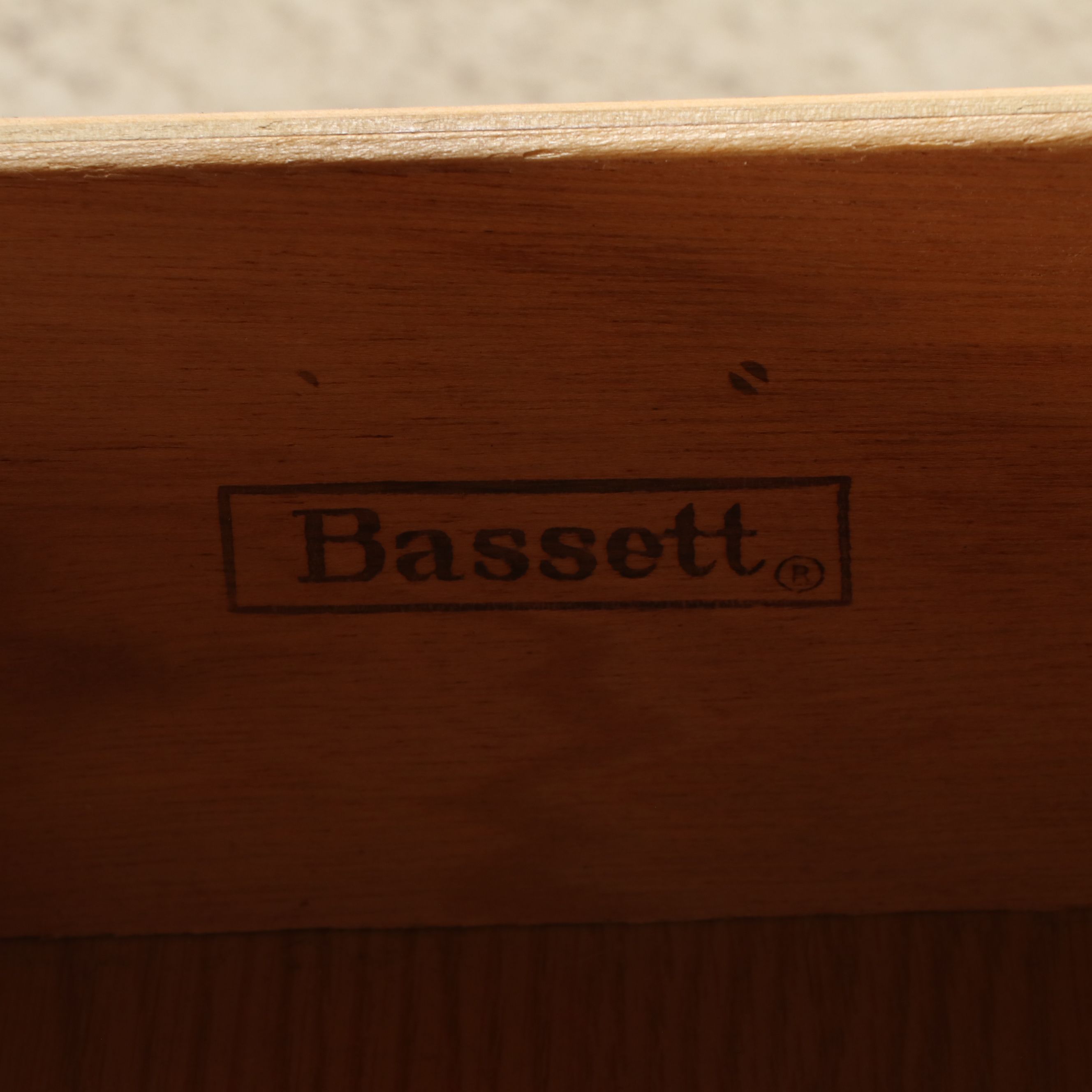 Bassett Mid Century Modern Campaign Style Oak Dresser