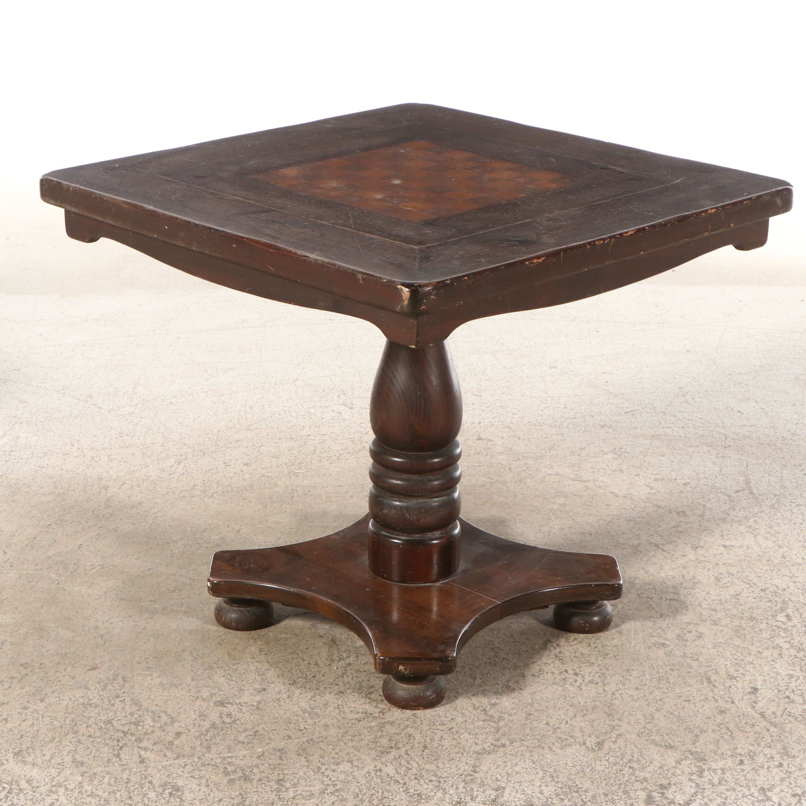 Kling Furniture Walnut Finish Games Table with Bentwood and Cane Bistro Chairs