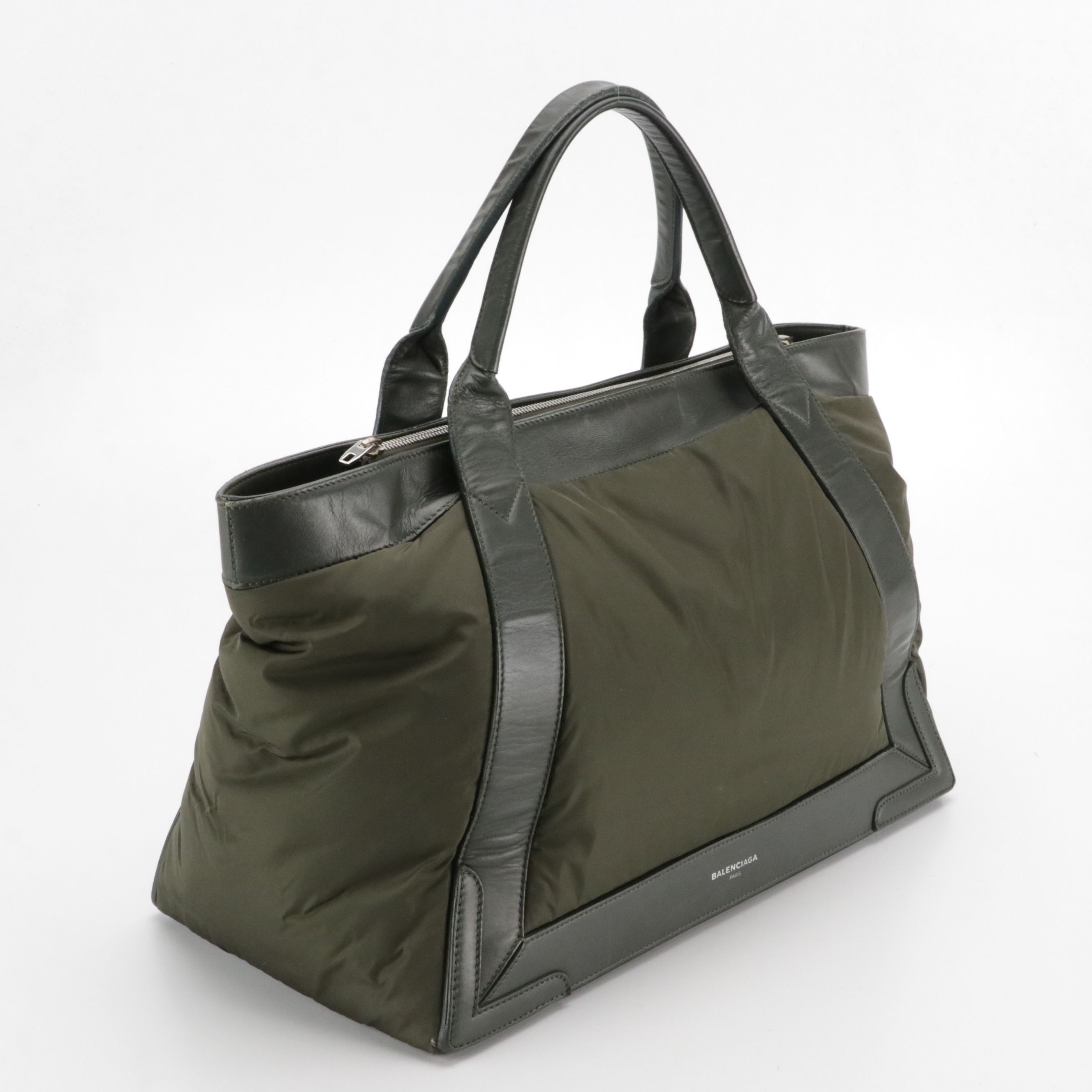 Balenciaga Nylon and Leather Zip Tote