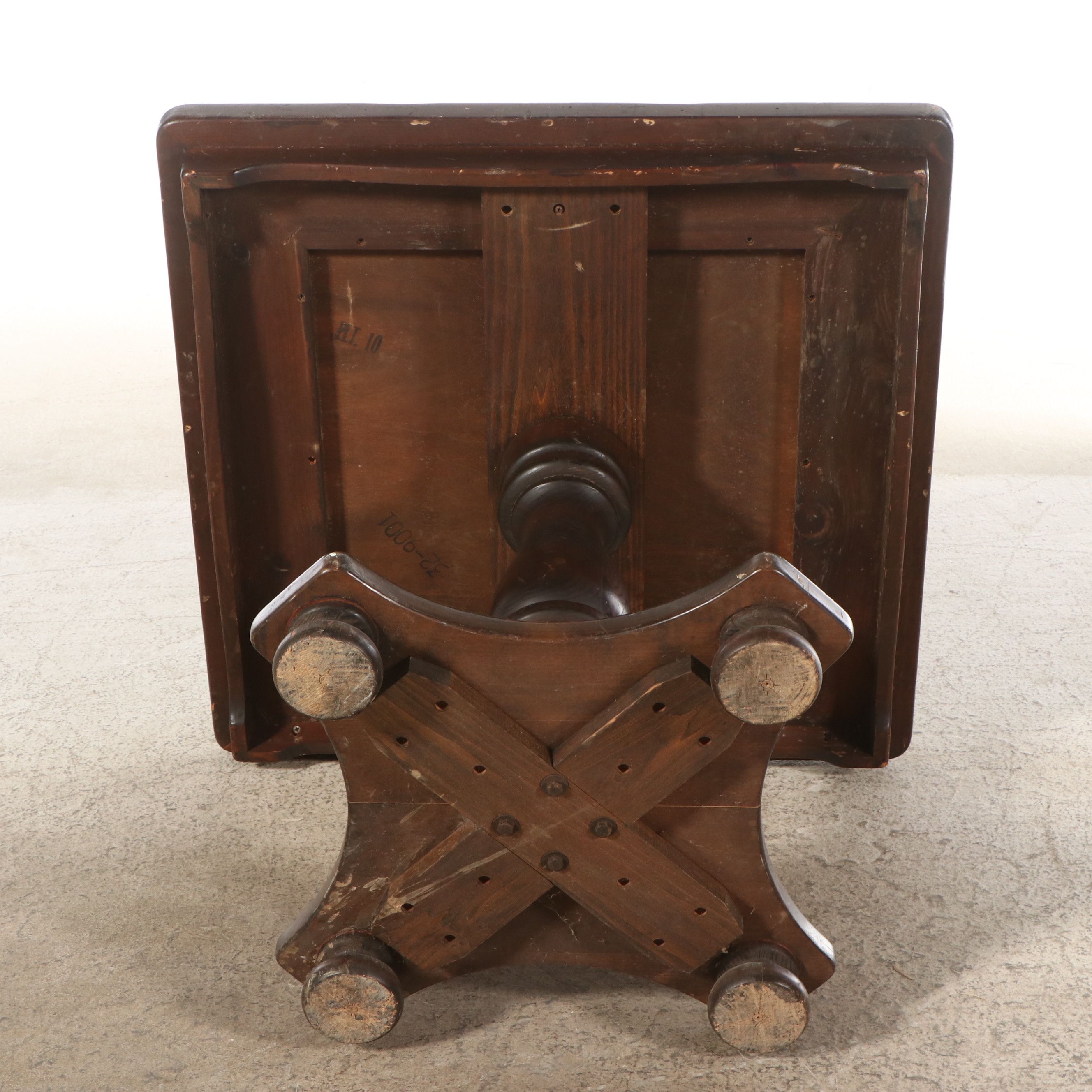 Kling Furniture Walnut Finish Games Table with Bentwood and Cane Bistro Chairs