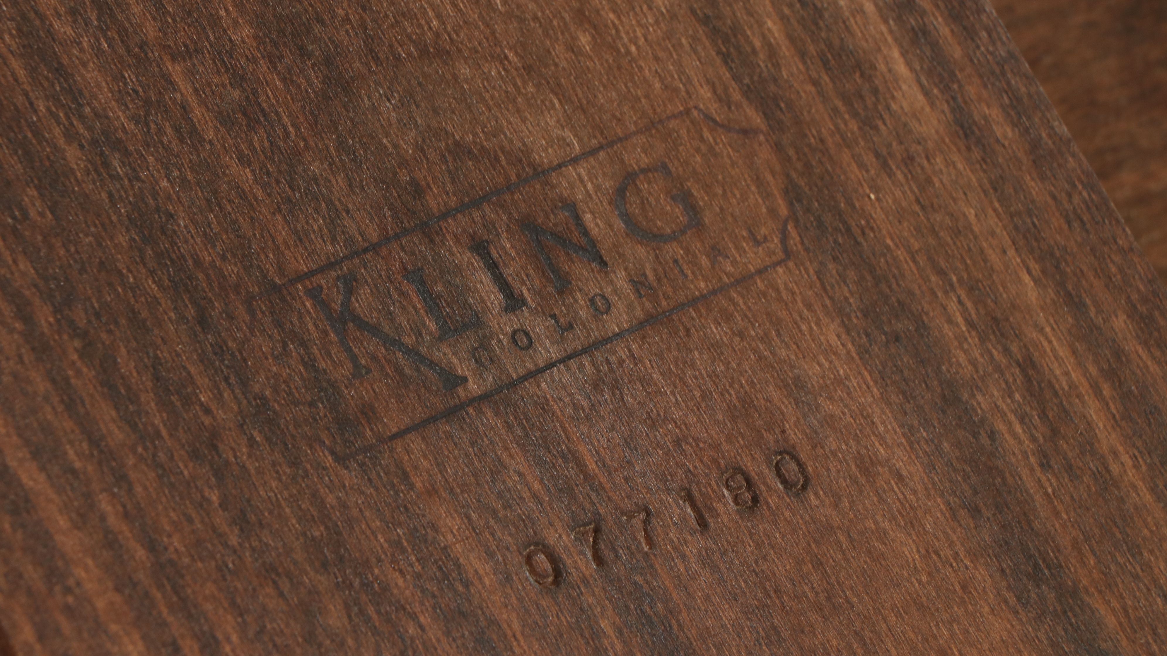 Kling Furniture Walnut Finish Games Table with Bentwood and Cane Bistro Chairs