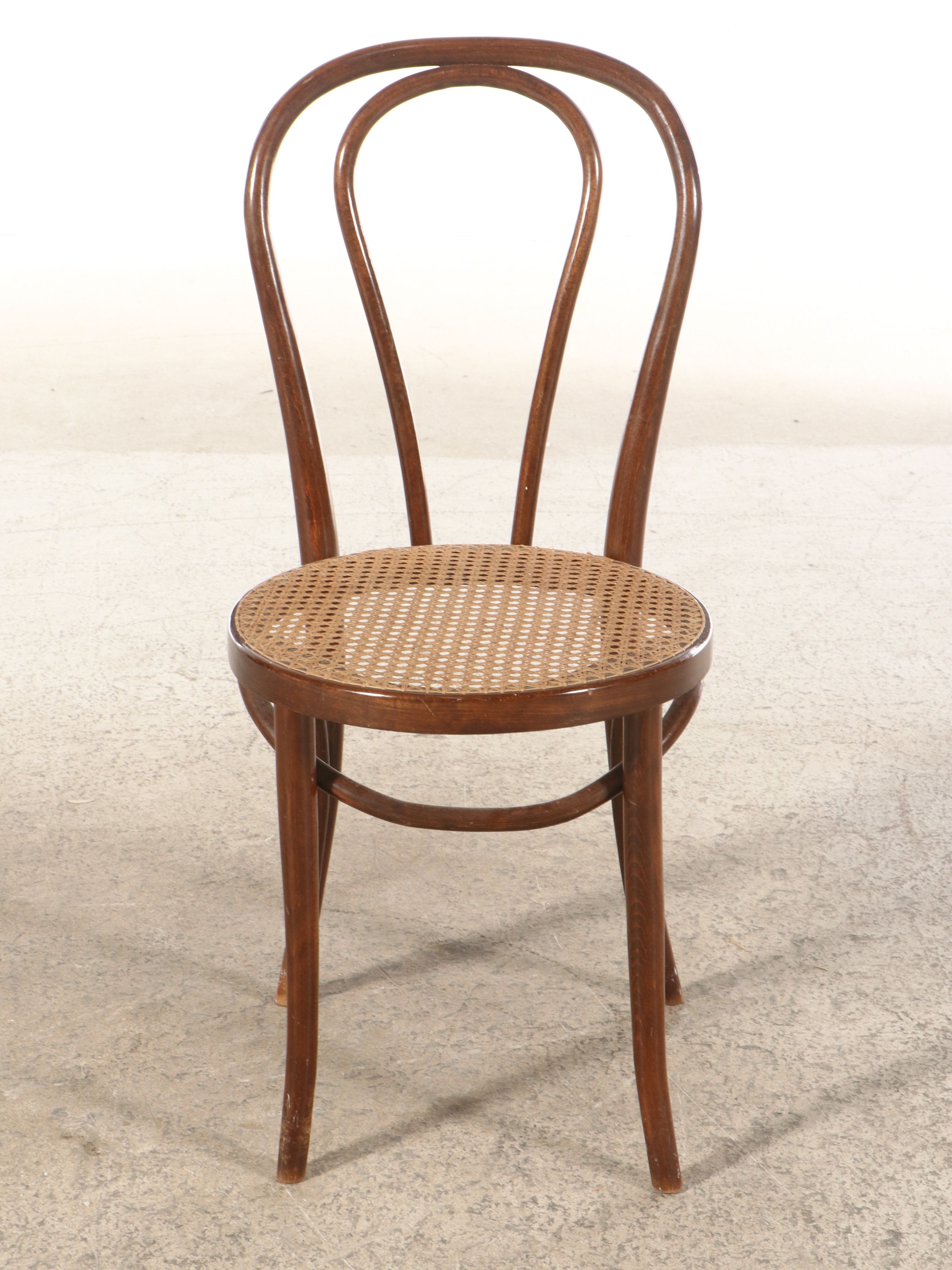 Kling Furniture Walnut Finish Games Table with Bentwood and Cane Bistro Chairs